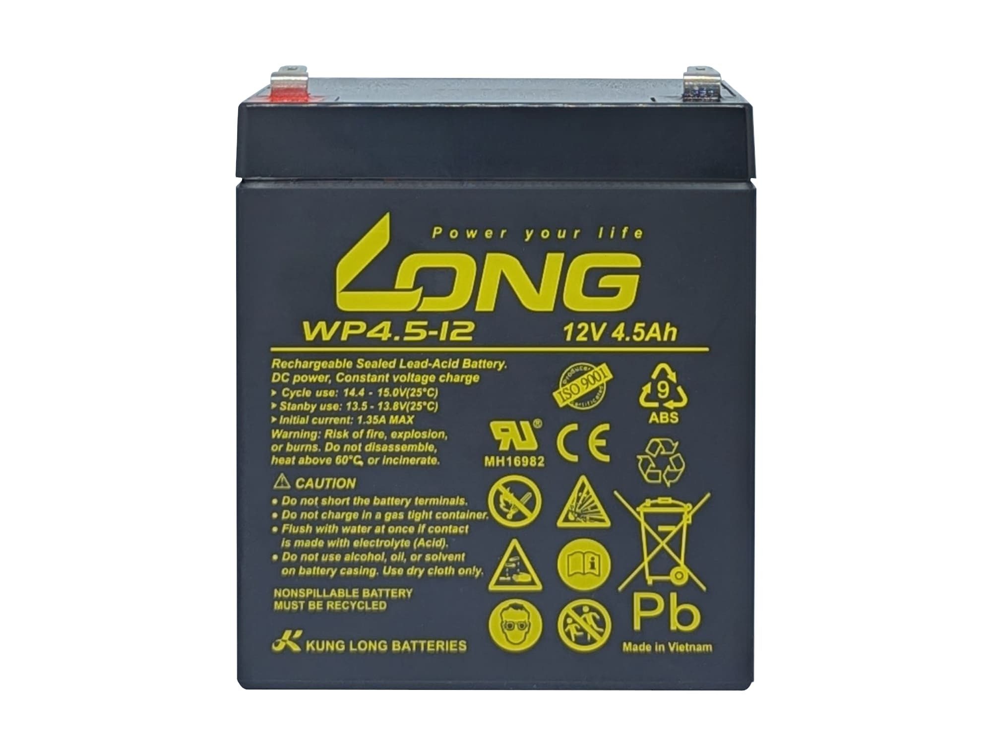 Kung Long 12V 4,5Ah passend für iRoller 10 Lautsprecher Box AGM Bleiakkus, universell einsetzbar