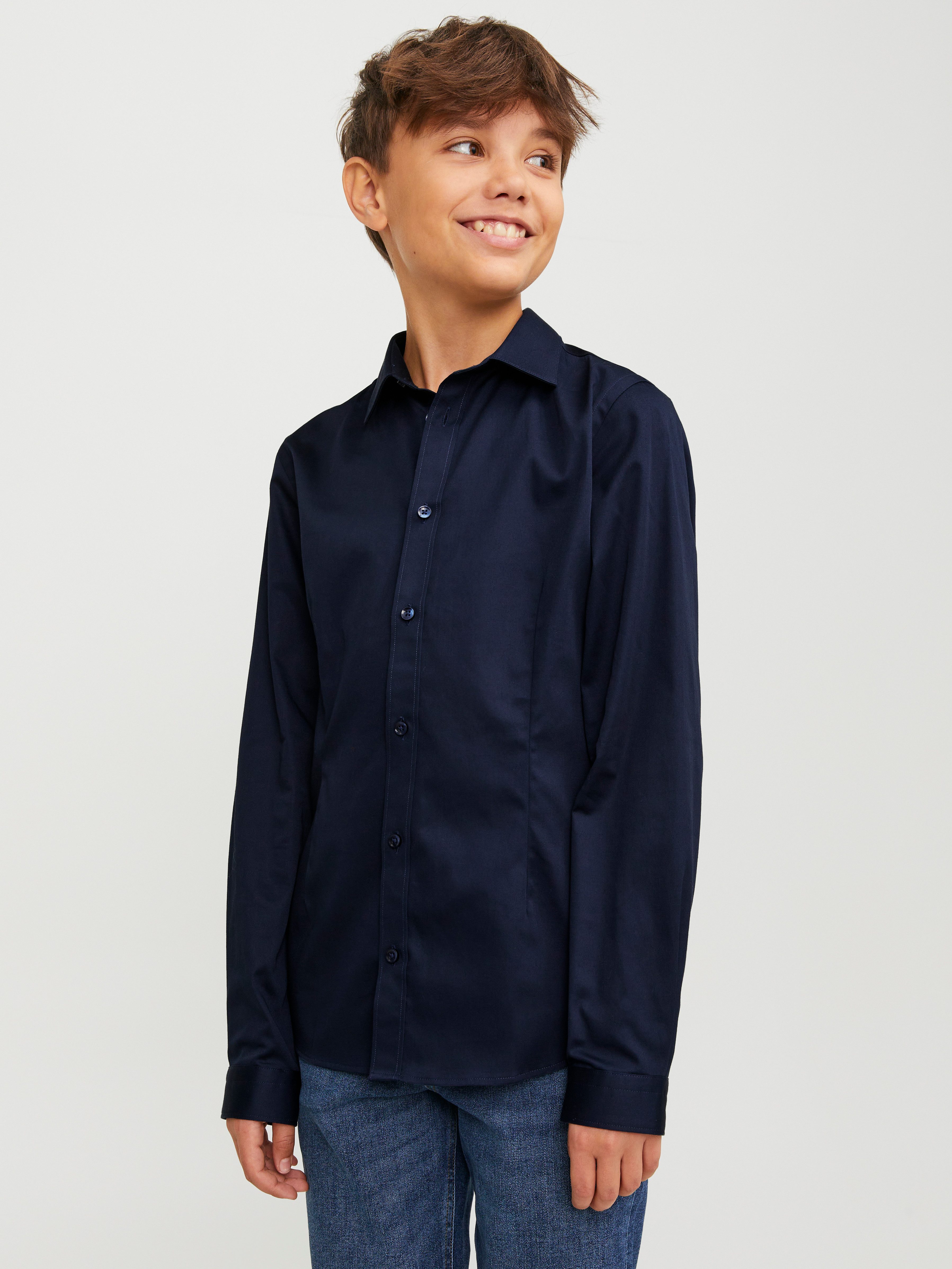 Jack & Jones Junior Langarmhemd JPRPARMA cool, elastisch, kombinierbar Baumwollmischung, regular fit