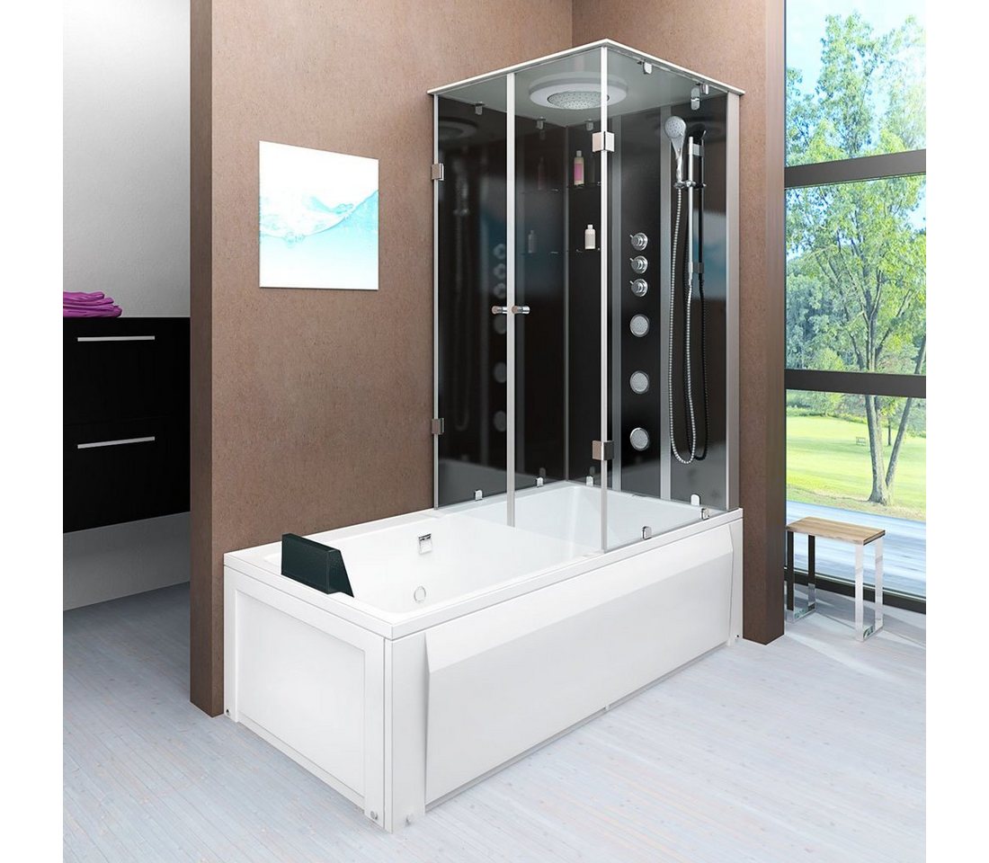 Thumbnail - AcquaVapore Grossraumdusche Dusche Wanne Kombination K05-L32 180x90, Sicherheitsglas ESG, inklusive Duschwanne, Rutschsi...