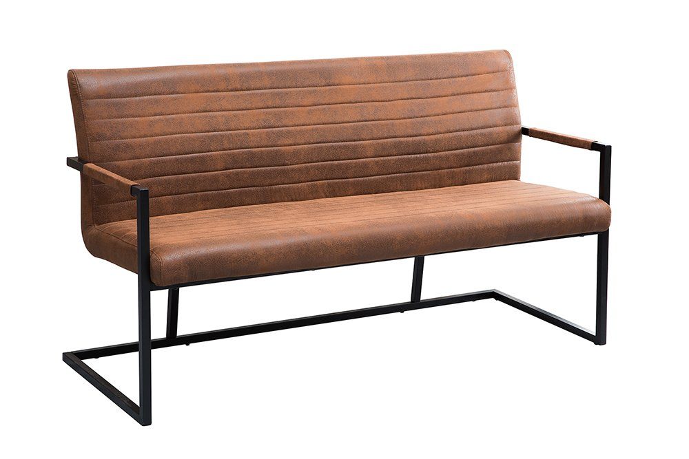 riess-ambiente Sitzbank LOFT 160cm vintage braun, mit Microfaser-Bezug