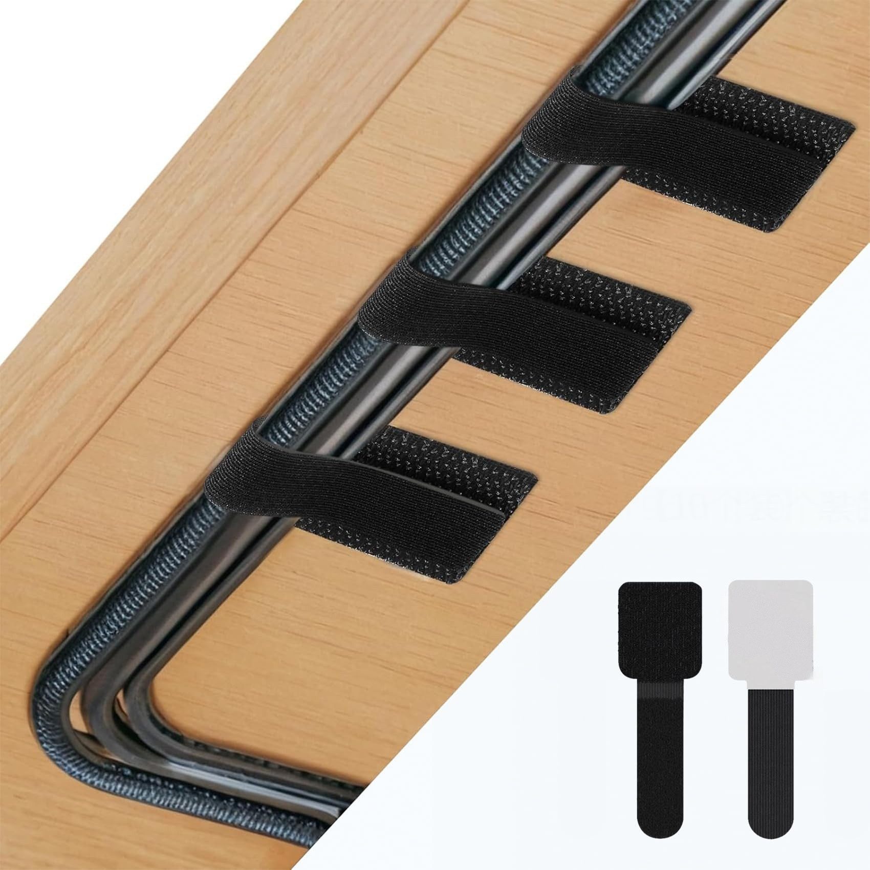 FOUORTUNATE-BEE Kabelbinder 50er Set Kabelmanagement Clips & Klettbänder selbstklebend Kabelhalter für Schreibtisch, TV, Computer & Lichterketten