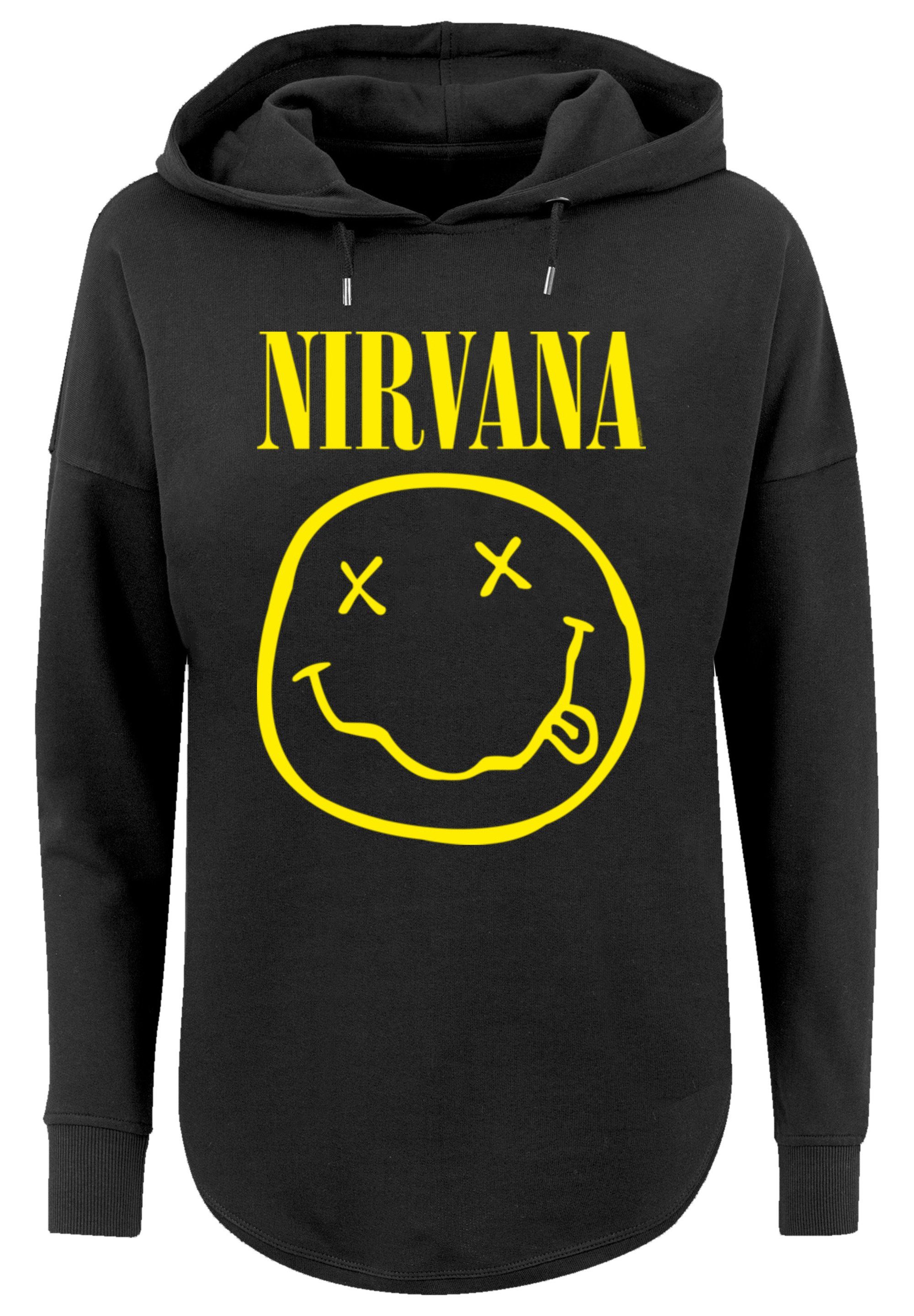 F4NT4STIC Sweatshirt Yellow Rock Happy Qualität Band Nirvana schwarz Face Premium