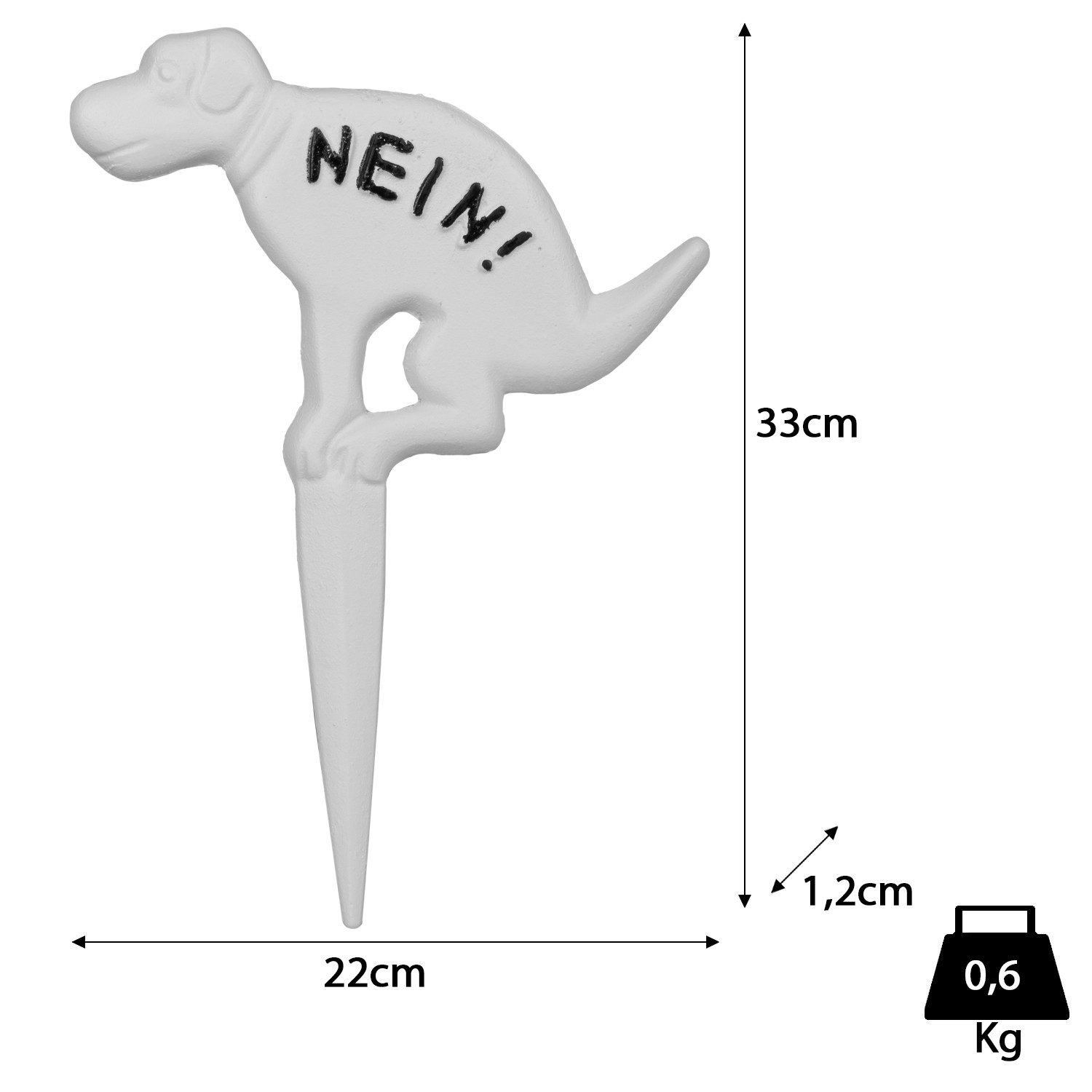Moritz Hinweisschild NEIN! kein Hundeklo groß, (Einzeln), Steckschild Verboten Schild Warnschild Hinweis
