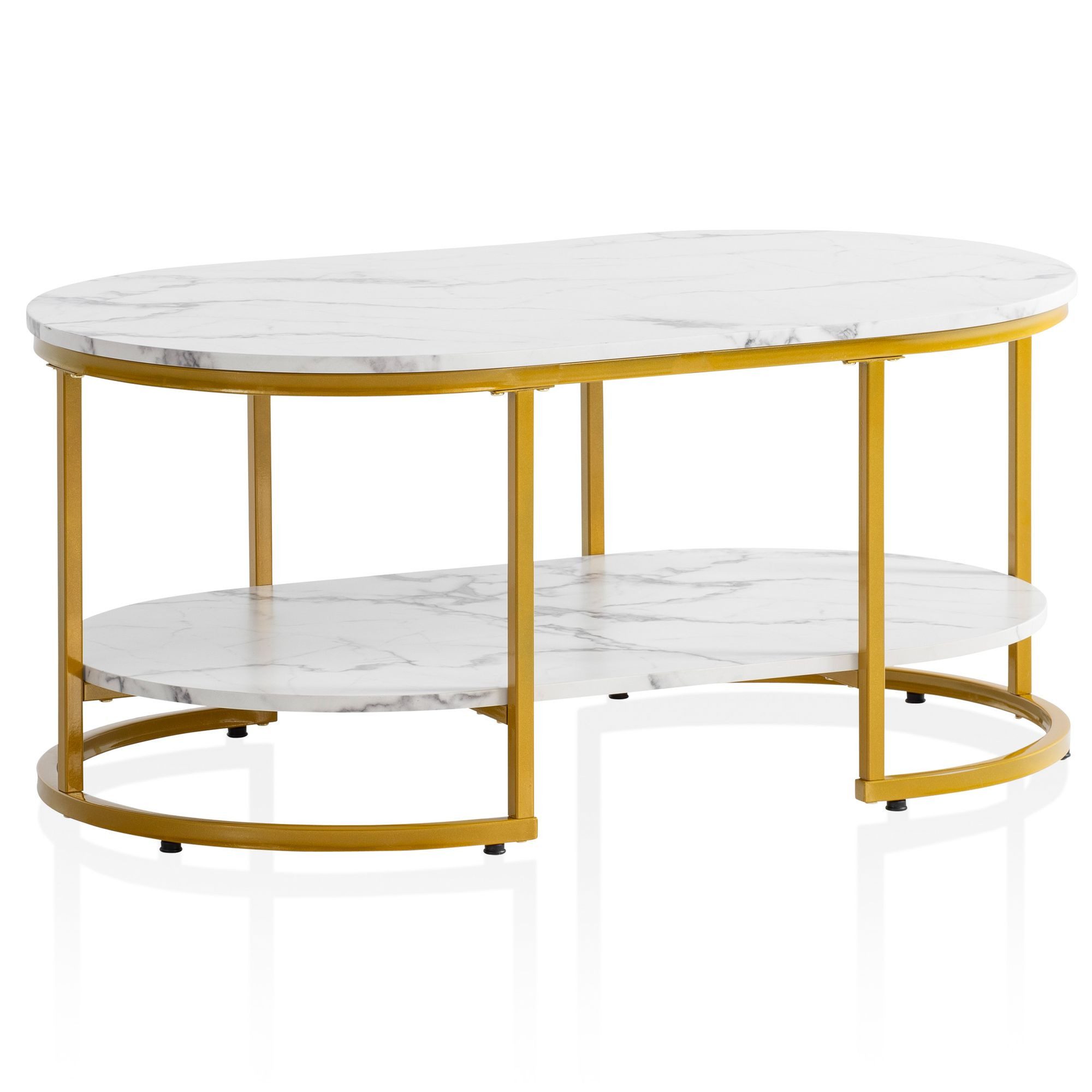FINEBUY Couchtisch FB59209 (100x60x45cm, Sofatisch Marmor günstig online kaufen