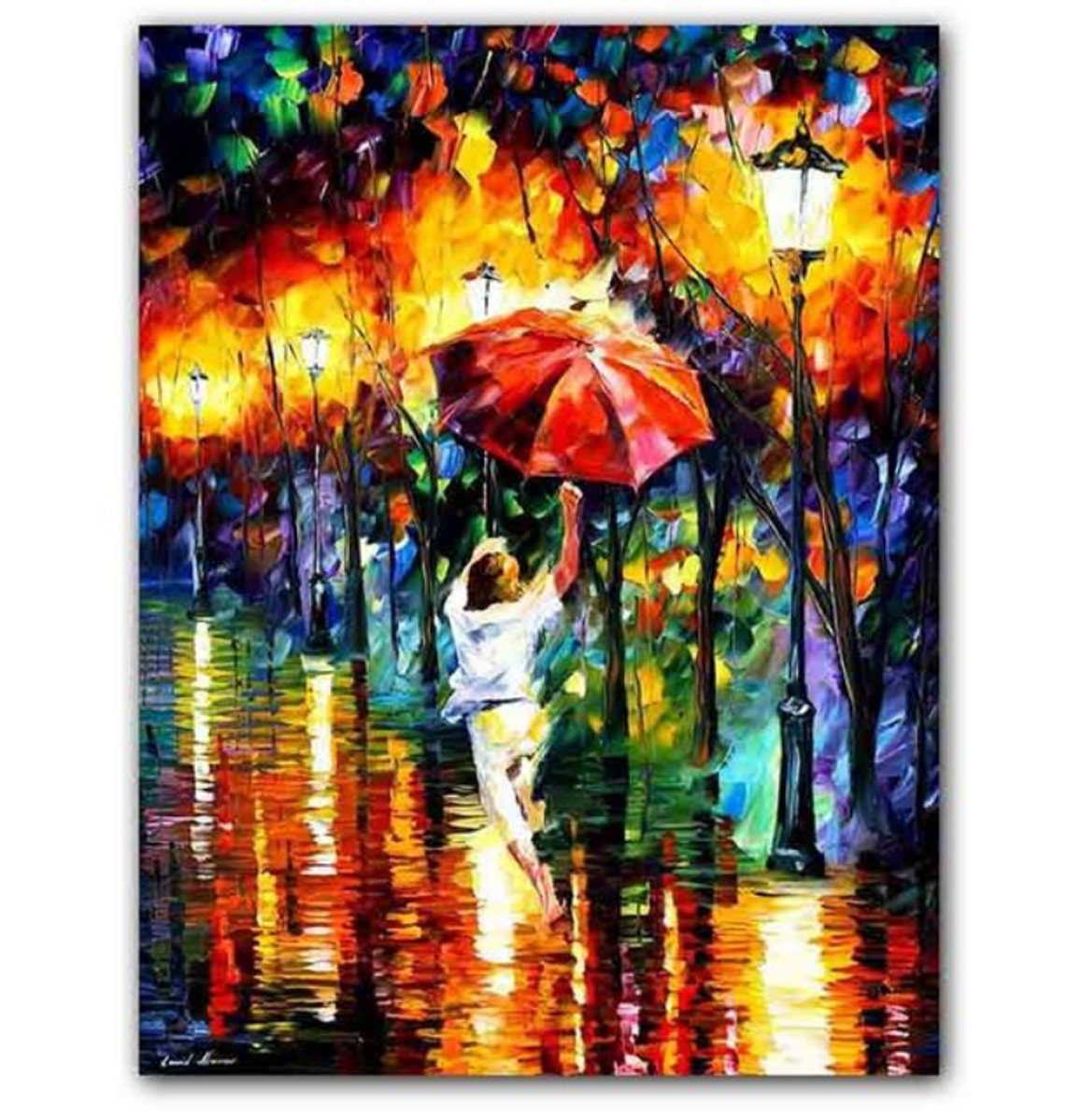 TPFLiving Kunstdruck (OHNE RAHMEN) Плакат - Leinwand - Wandbild, Abstrakte Städte und Landschaften (Verschiedene Größen), Farben: Leinwand bunt - Größe: 100x150cm