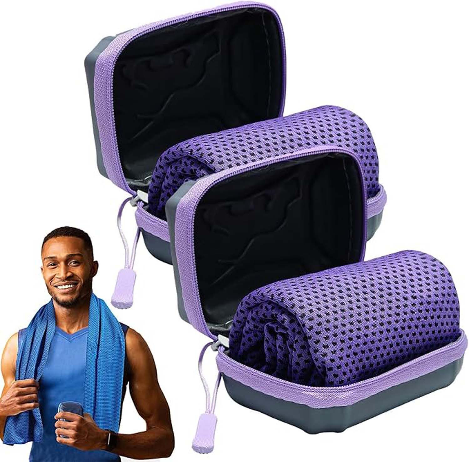 nsihing Sporthandtuch 2 Pack Kühltuch Mit Aufbewahrungsbox, 80x30cm Handtuch, (2-St)