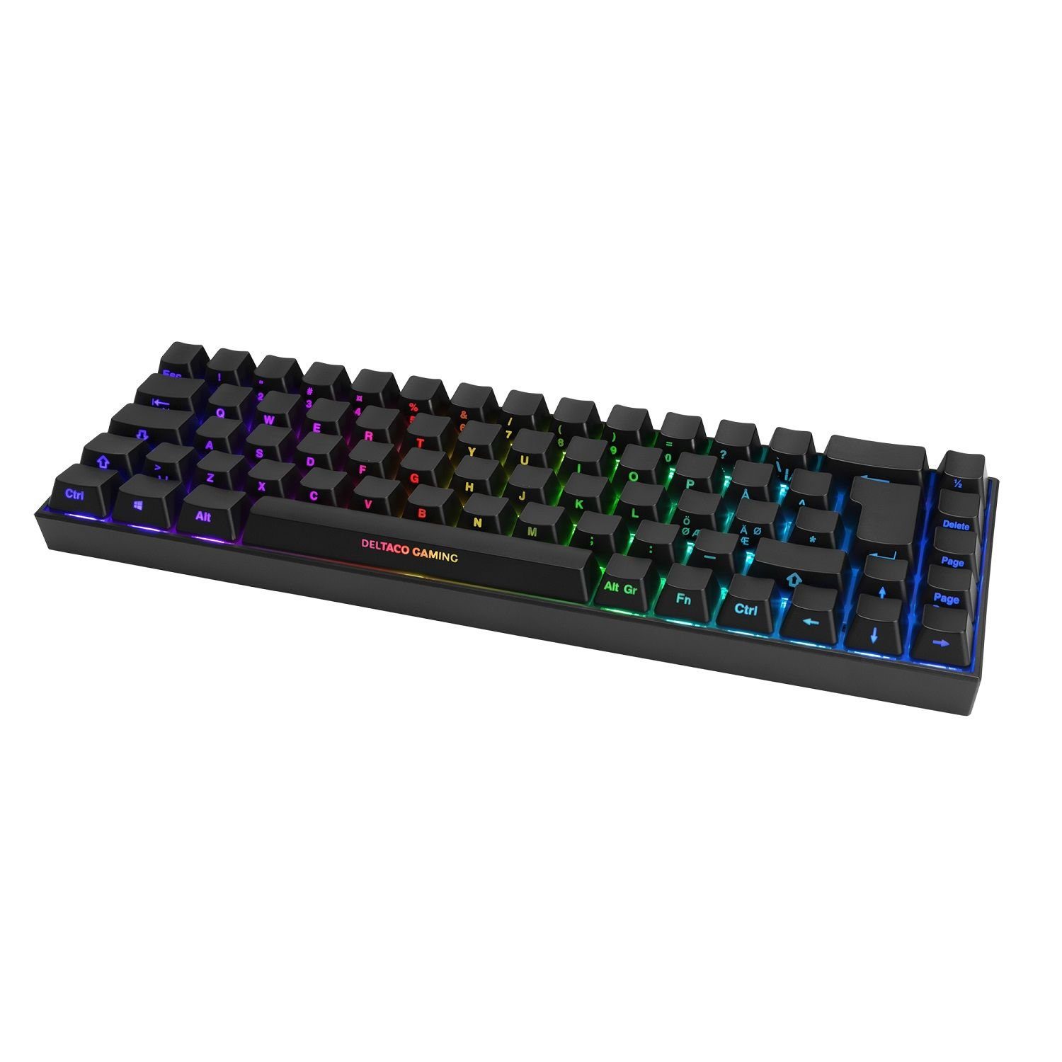 (inkl. Jahre Tastatur Drahtlose 5 Gaming Herstellergarantie) Mechanische schwarz DELTACO Deutsches Gaming-Tastatur Layout