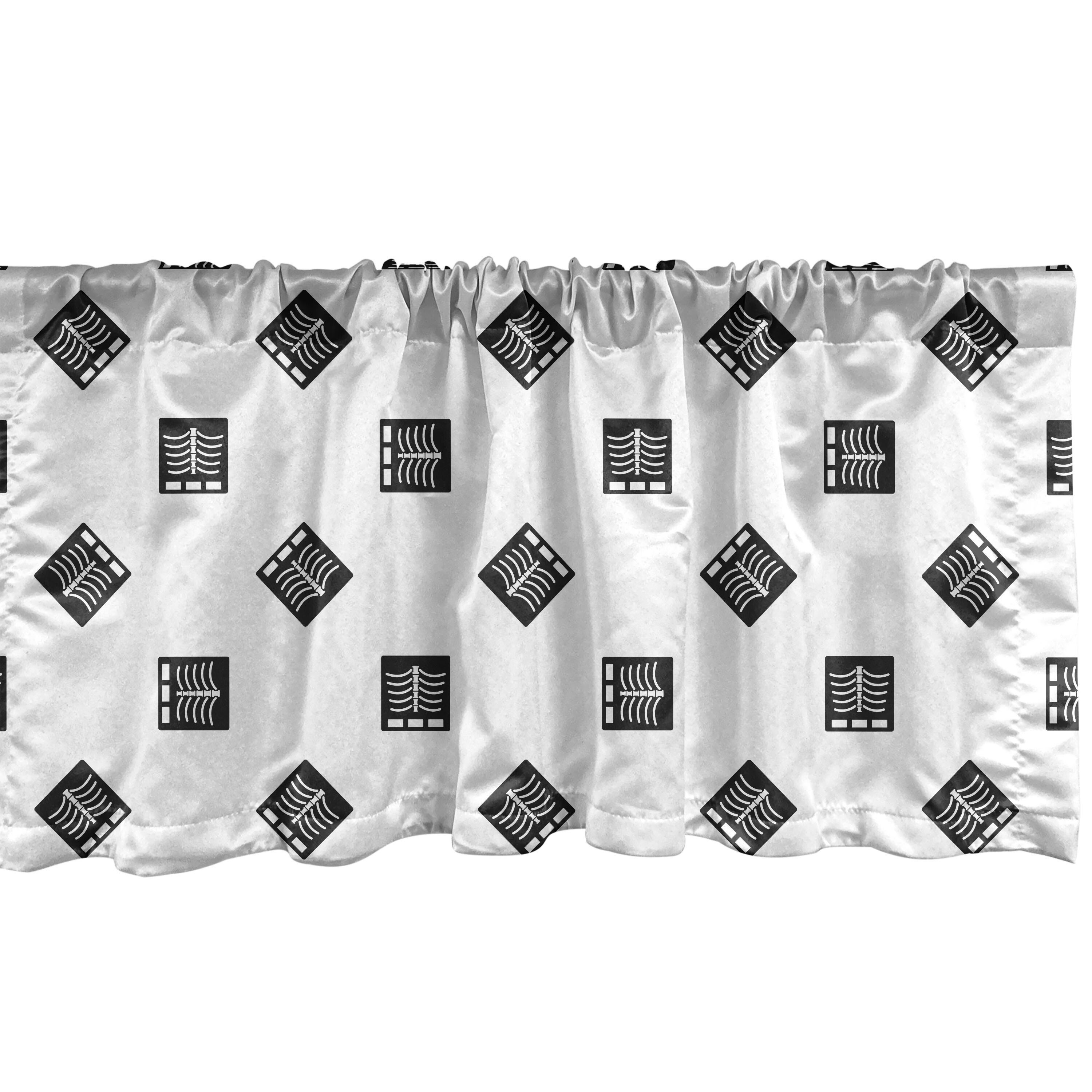 Scheibengardine Vorhang Volant für Küche der Abakuhaus, Brust mit Bild Abstrakt Schlafzimmer Stangentasche, Xray menschlichen Microfaser, Dekor