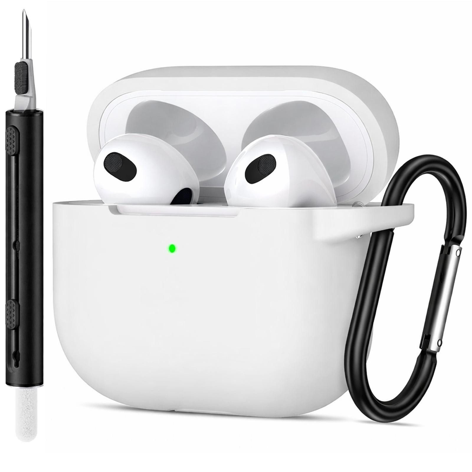 CoolGadget Kopfhörer-Schutzhülle für AirPods 4 Silikon, Stoßfest Clip Karabiner kabelloses laden Case Schutz Cover
