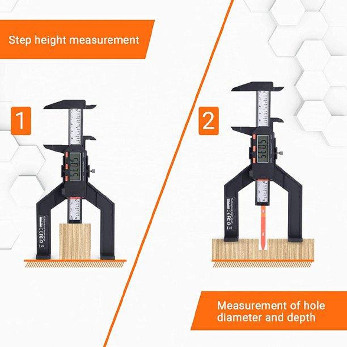 TACKLIFE Messschieber, Digital Tiefenmesser LCD Display