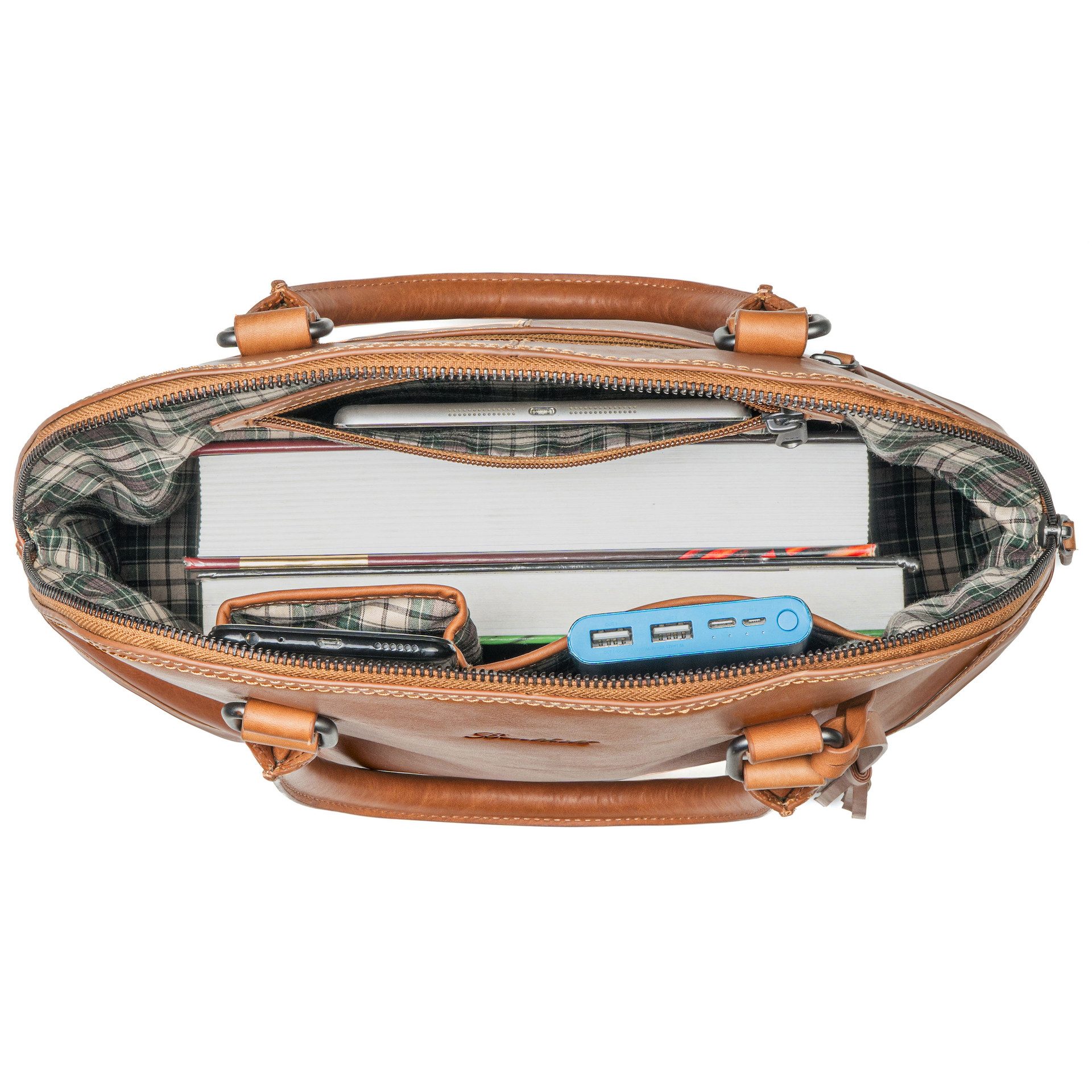 Benthill Henkeltasche Damen Handtasche Echt Leder Vintage Tasche Groß Frauen Umhängetasche, Reißverschlussfach
