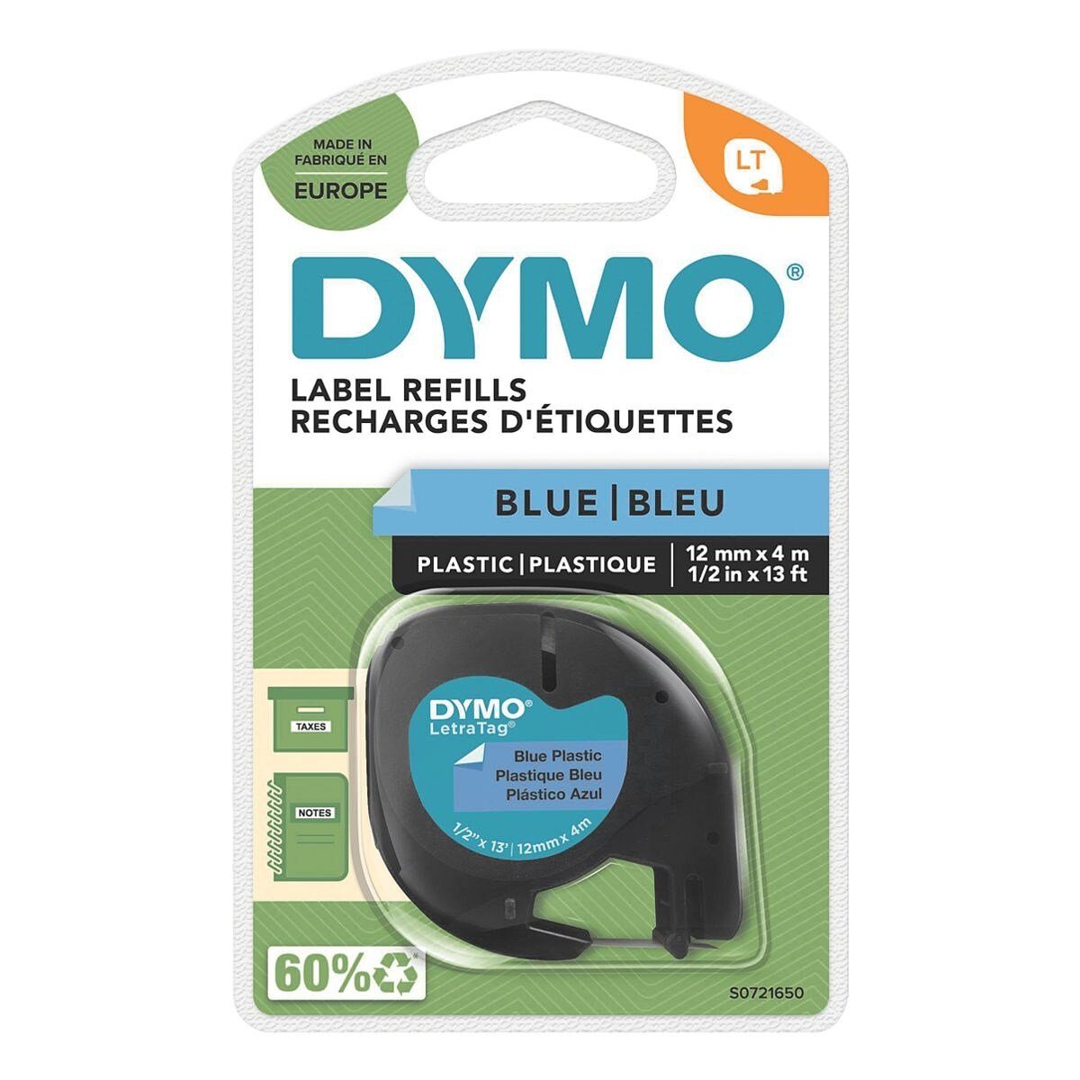 DYMO Beschriftungsband schwarz auf blau