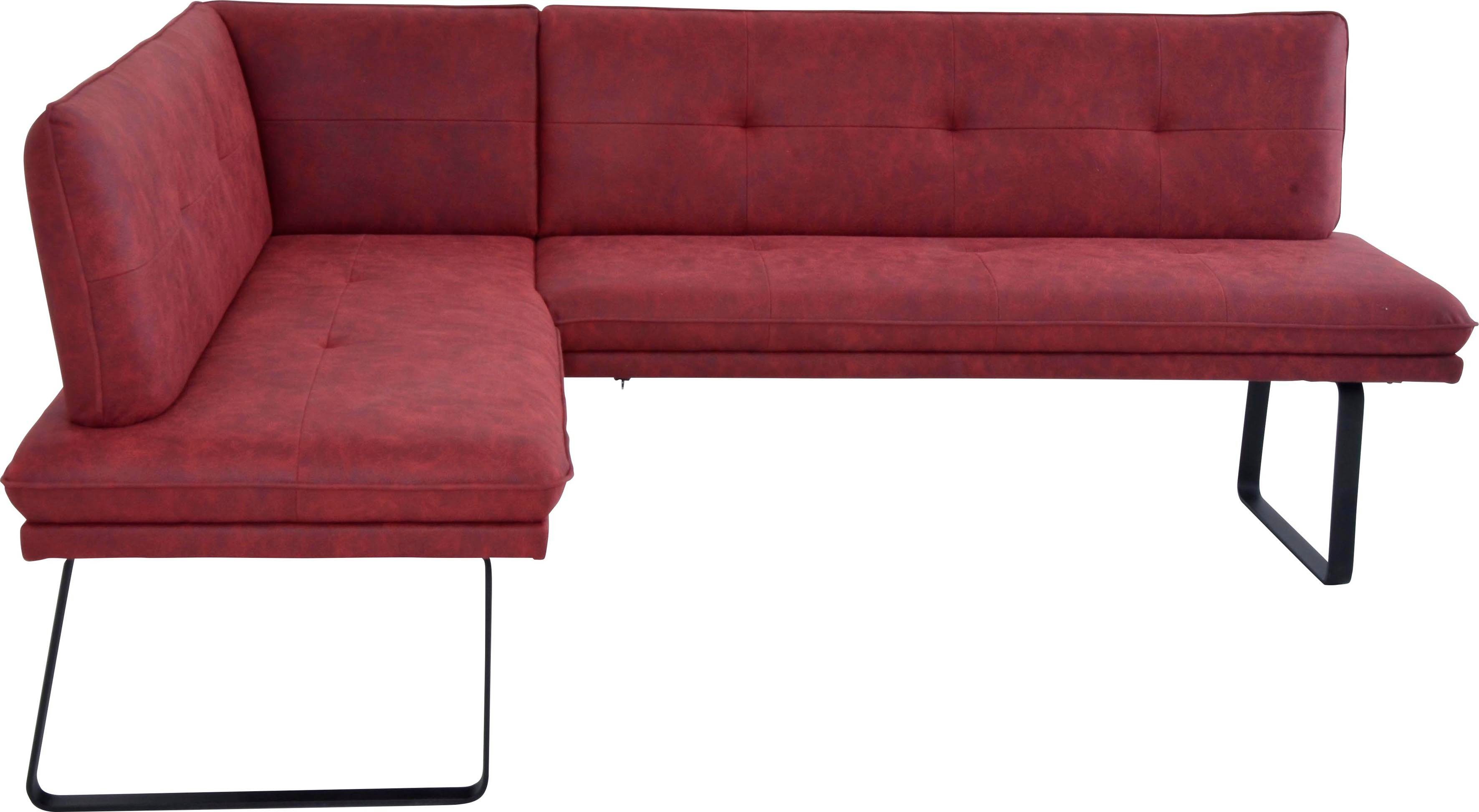 K+W Komfort & Wohnen Eckbank (1-St), Polstereckbank in Spitzkissenoptik, Sitz und Rücken gesteppt