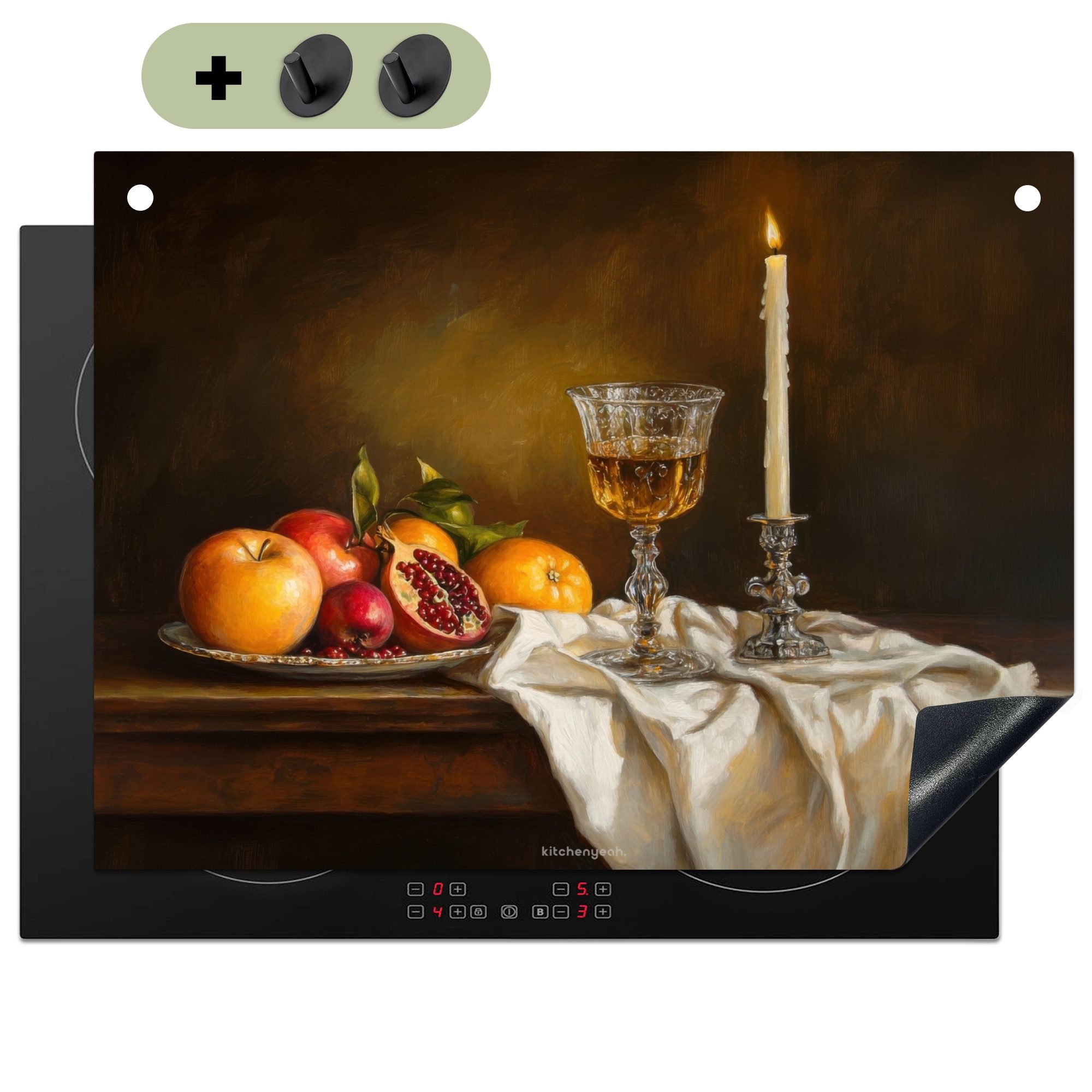 KitchenYeah Küchenrückwand Obst - Stilleben - Wein - Kerze, (1-tlg), Herdpl günstig online kaufen