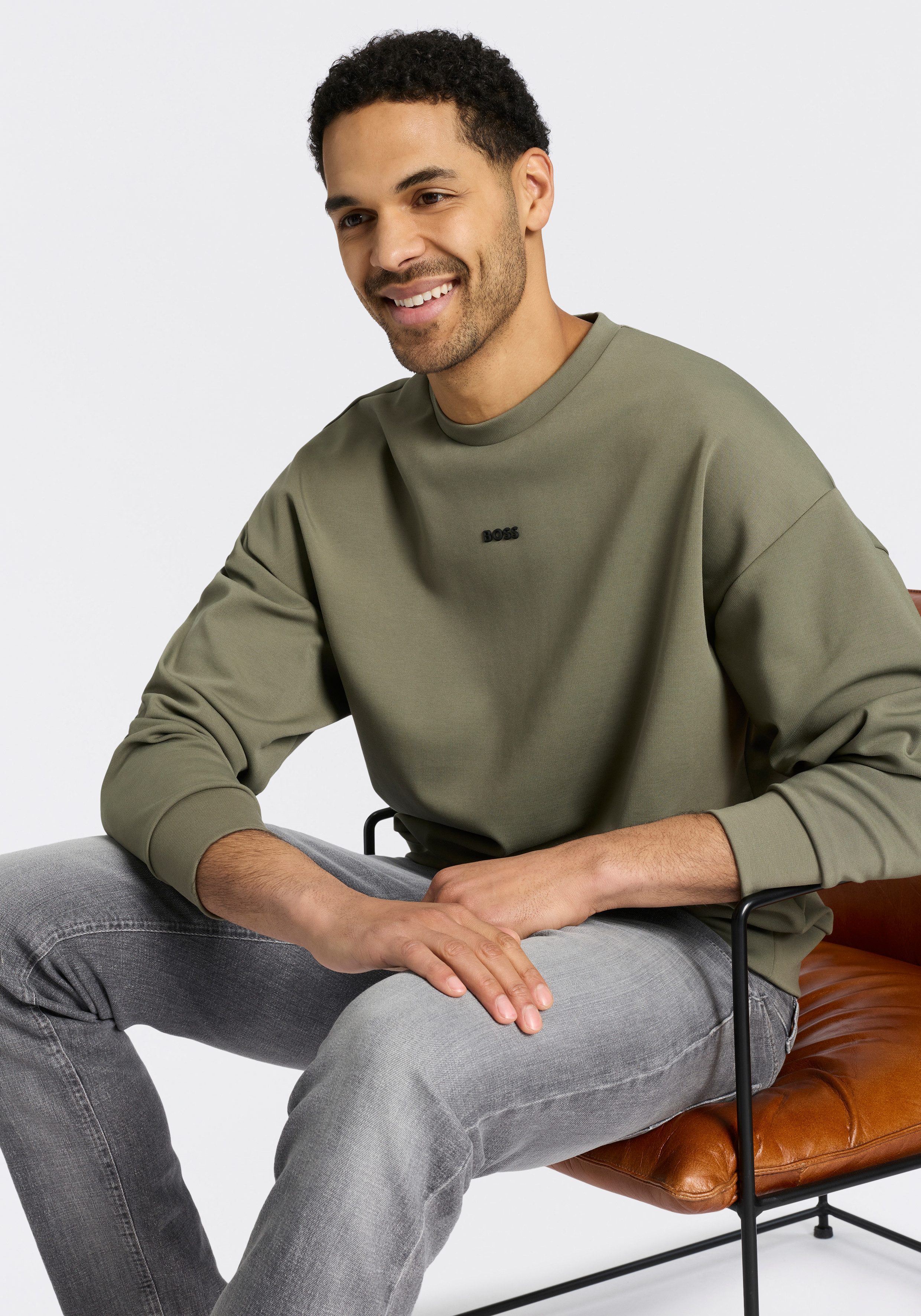BOSS GREEN Sweatshirt Stenson oversize fit, Rundhalsausschnitt