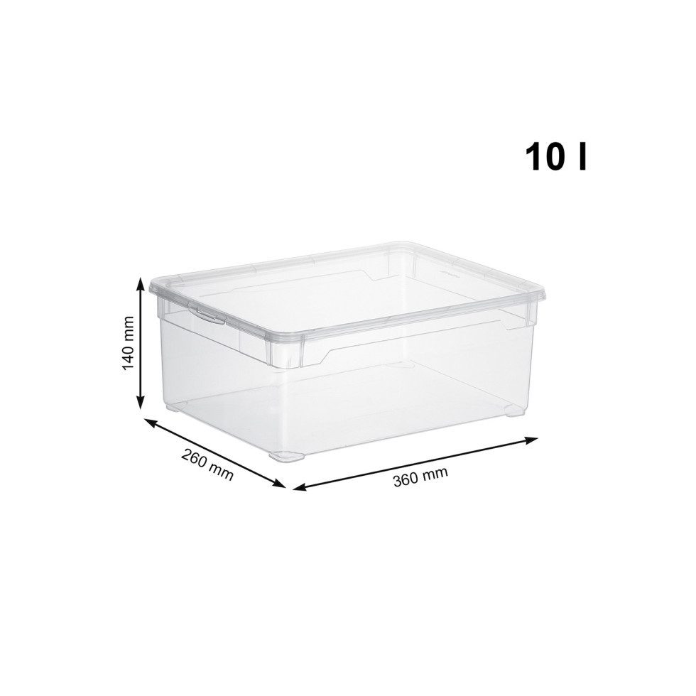 ROTHO Aufbewahrungsbox Rotho Aufbewahrungsbox CLEAR mit Deckel 10 L