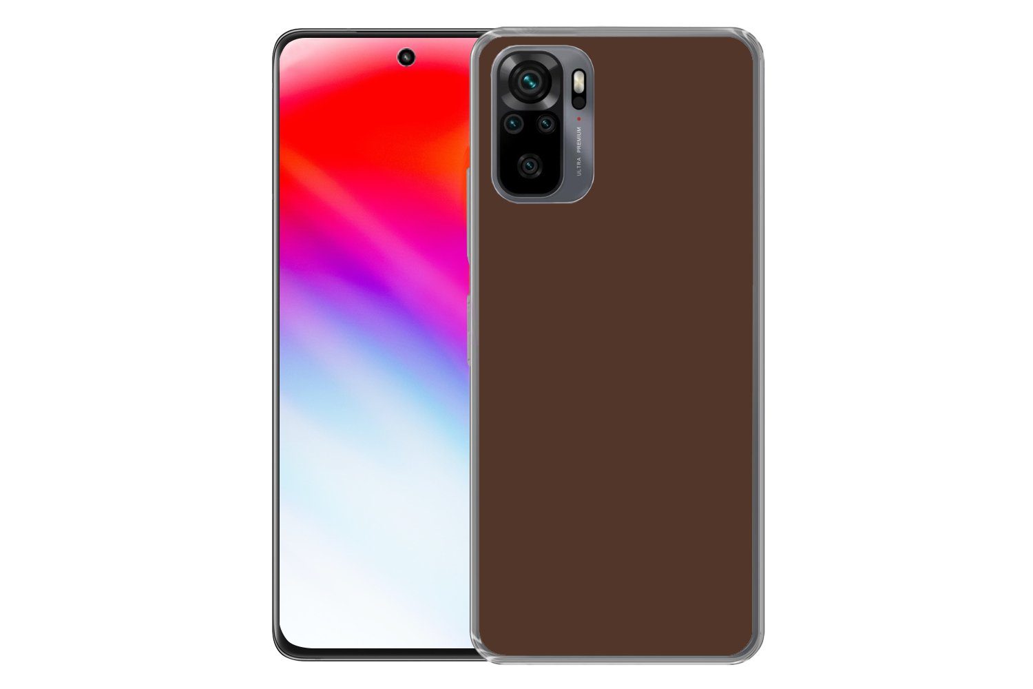 MuchoWow Handyhülle für Xiaomi Redmi Note 10 Pro Braun - Dunkel - Farben, Phone Case, Silikon, Schutzhülle Dünn