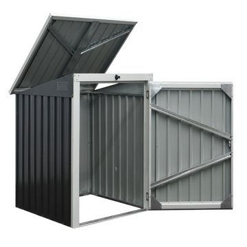 HOME DELUXE Mülltonnenbox BASURA S - 1x 240L (0,77 m², Komplett-Set), abschließbare Türen, Geräteschuppen, Mülltonnenverkleidung