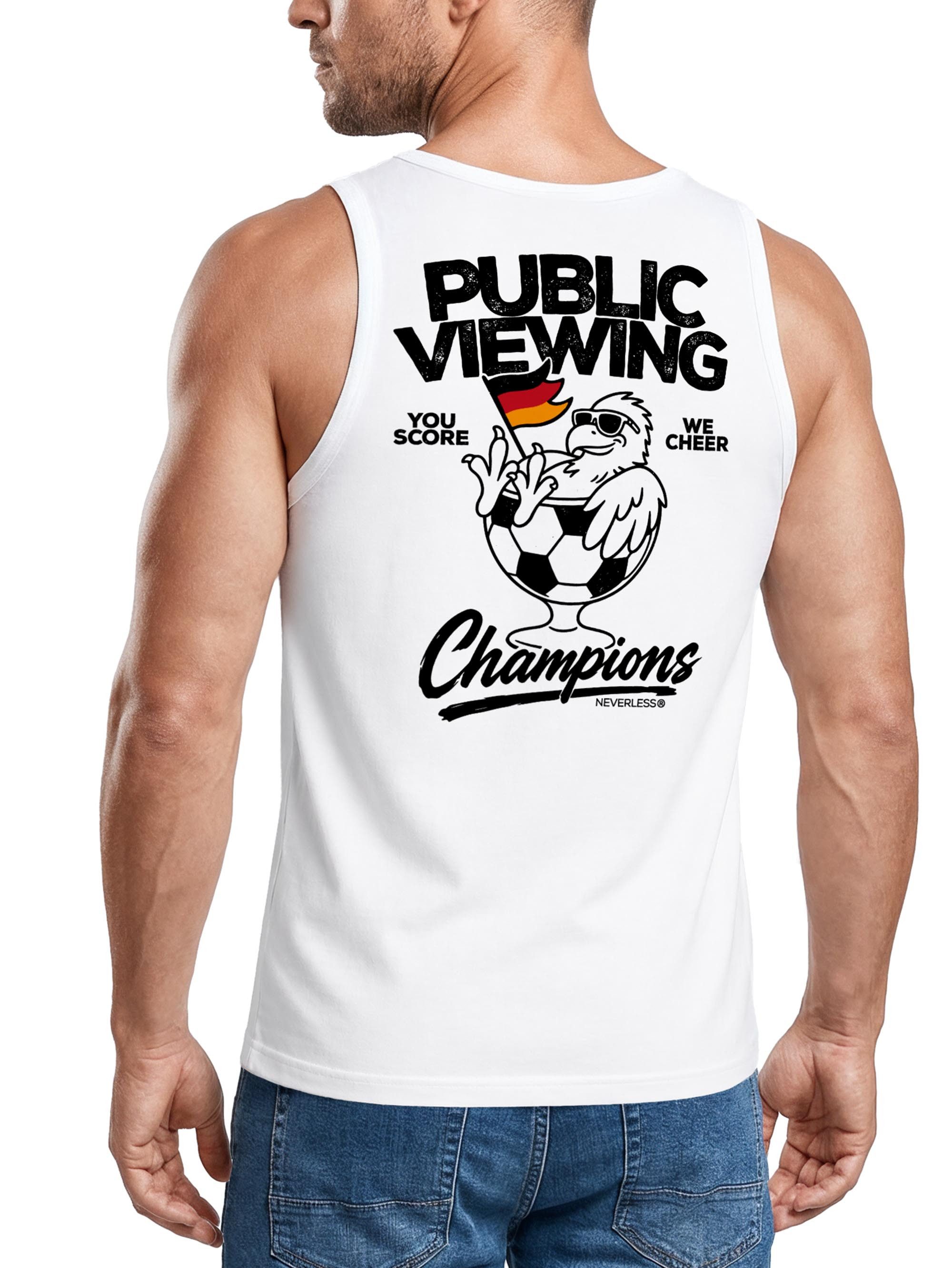 Neverless Tanktop Tanktop Herren mit Grafik-Print - Fussball WM Design Public Viewing - mit Print