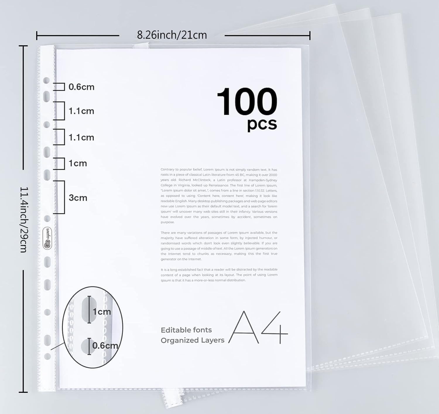 FELIXLEO Dokumententasche 100×Klarsichthüllen A4 Transparent Dokumentenhüll günstig online kaufen