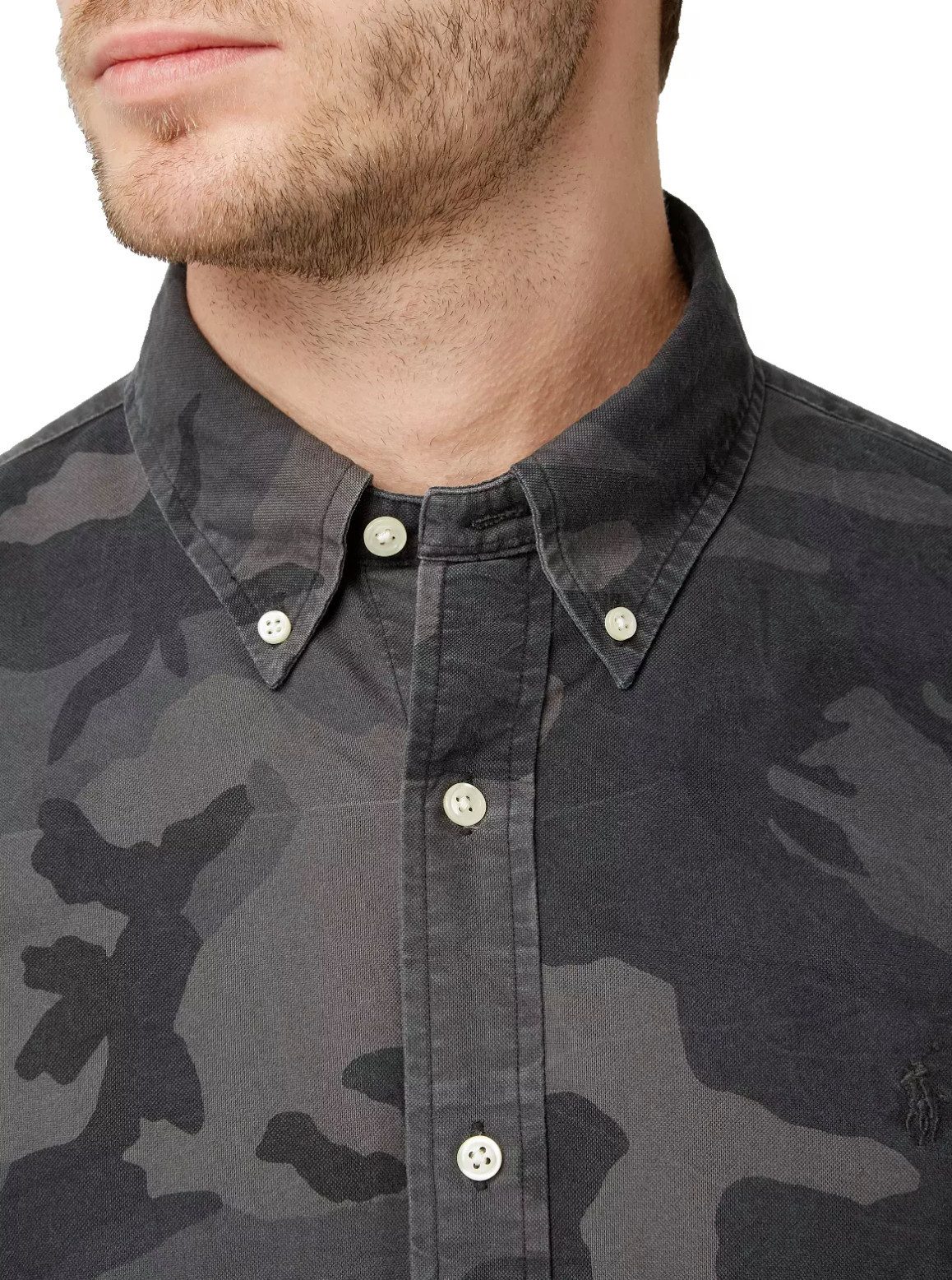 Polo Ralph Lauren Langarmhemd Herren Hemd Camouflage Slim-Fit Slim-Fit-Hemd im Camouflage-Muster mit Button-down-Kragen