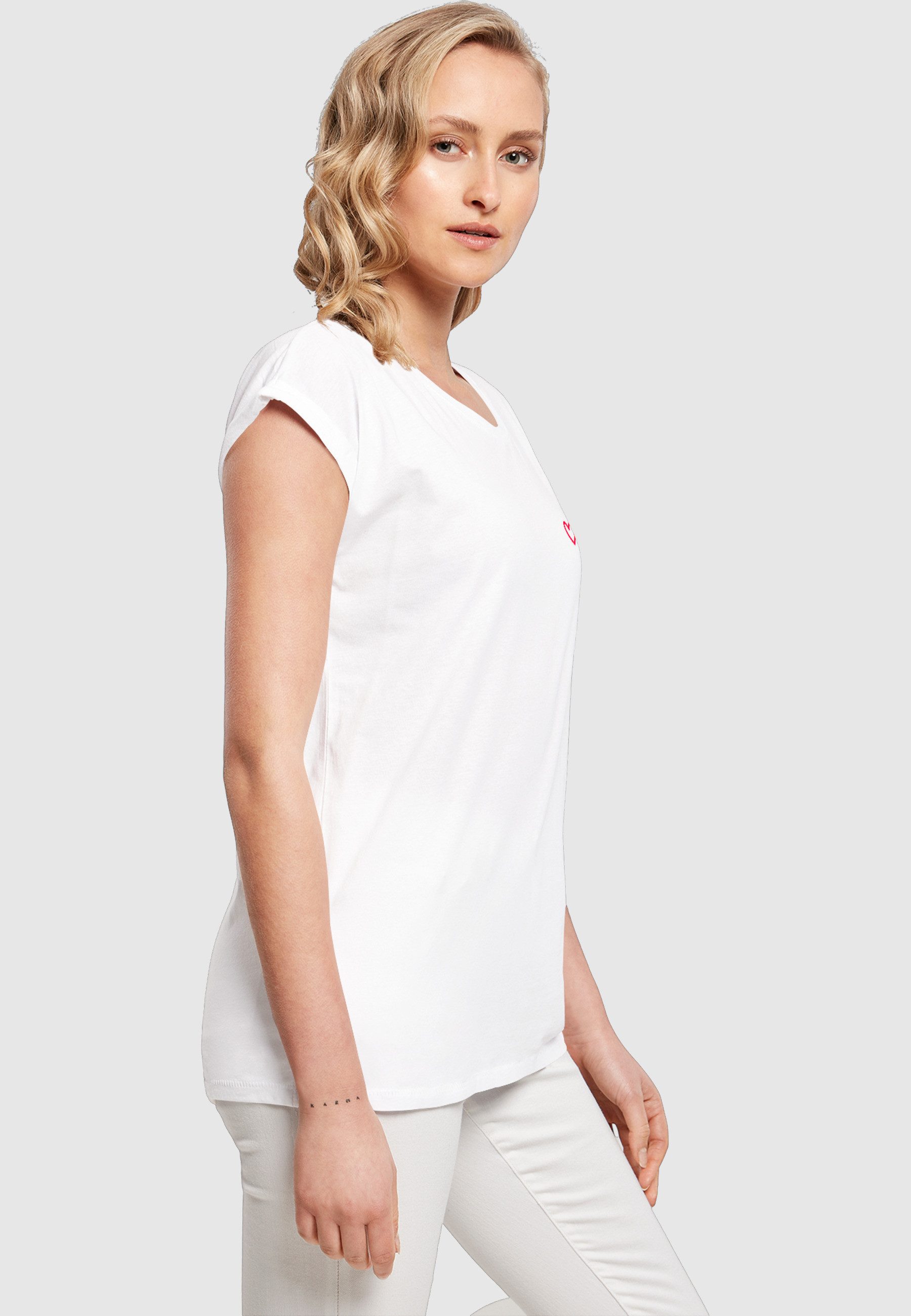 Miss Tee T-Shirt Miss Tee Three In A Row Ladies Extended Shoulder Tee (1-tlg)