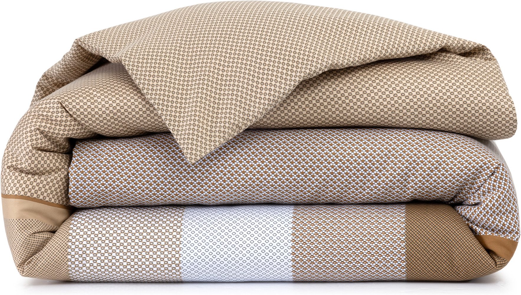 BOSS Home Bettwäsche LOGAN ab Gr. 135x200 cm, Satin, 2 teilig, mit Label-Applikationen, Premium Bettwäsche, Streifen, Muster-Mix – Bild 3 von 5
