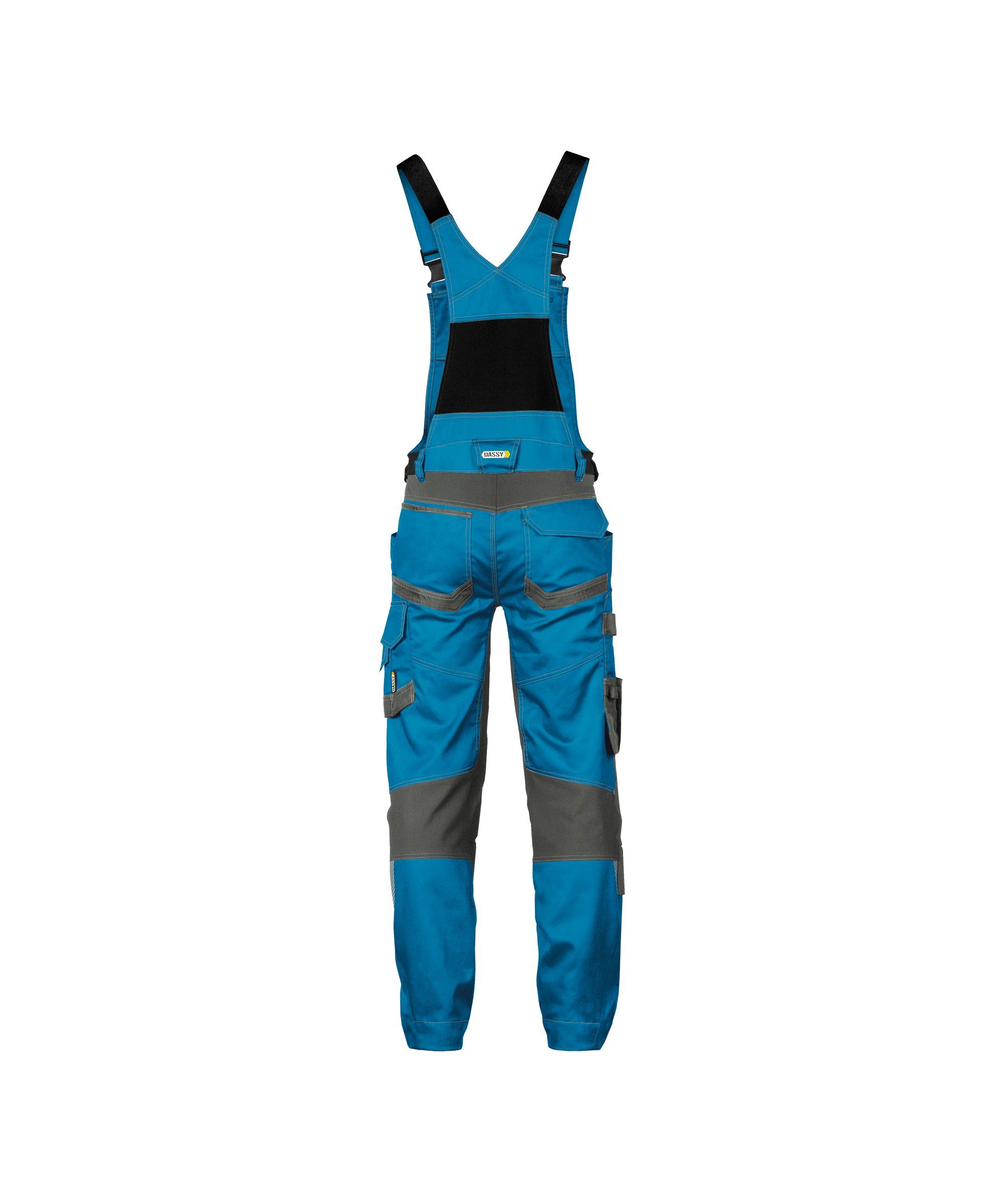 Tronix mit azurblau/anthrazitgrau Kniepolstertaschen (1-tlg) Dassy Arbeitslatzhose und Stretch Arbeitslatzhose