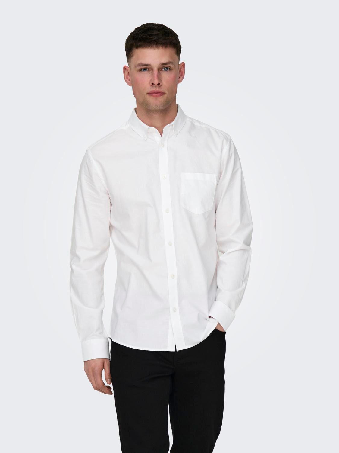 ONLY & SONS Langarmhemd Slim Fit Langarm Oxford ONSALVARO SLIM LS OXFORD SH günstig online kaufen