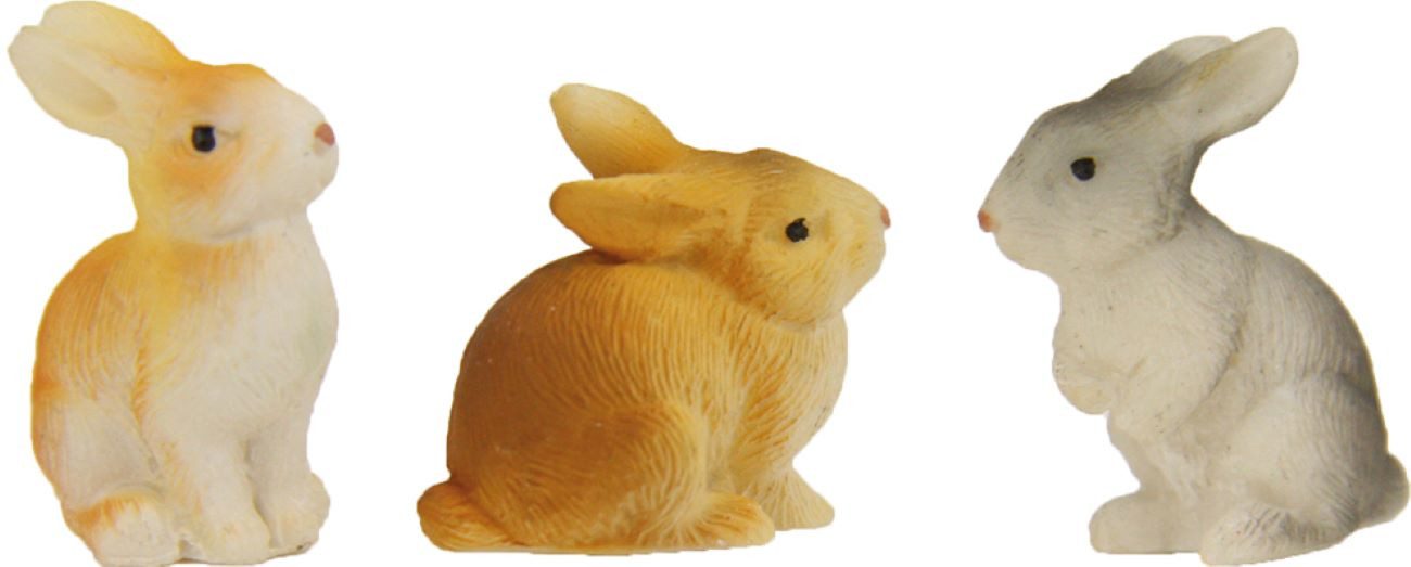 FADEDA Tierfigur 3x FADEDA Hasenset, Höhe in cm: 2,5