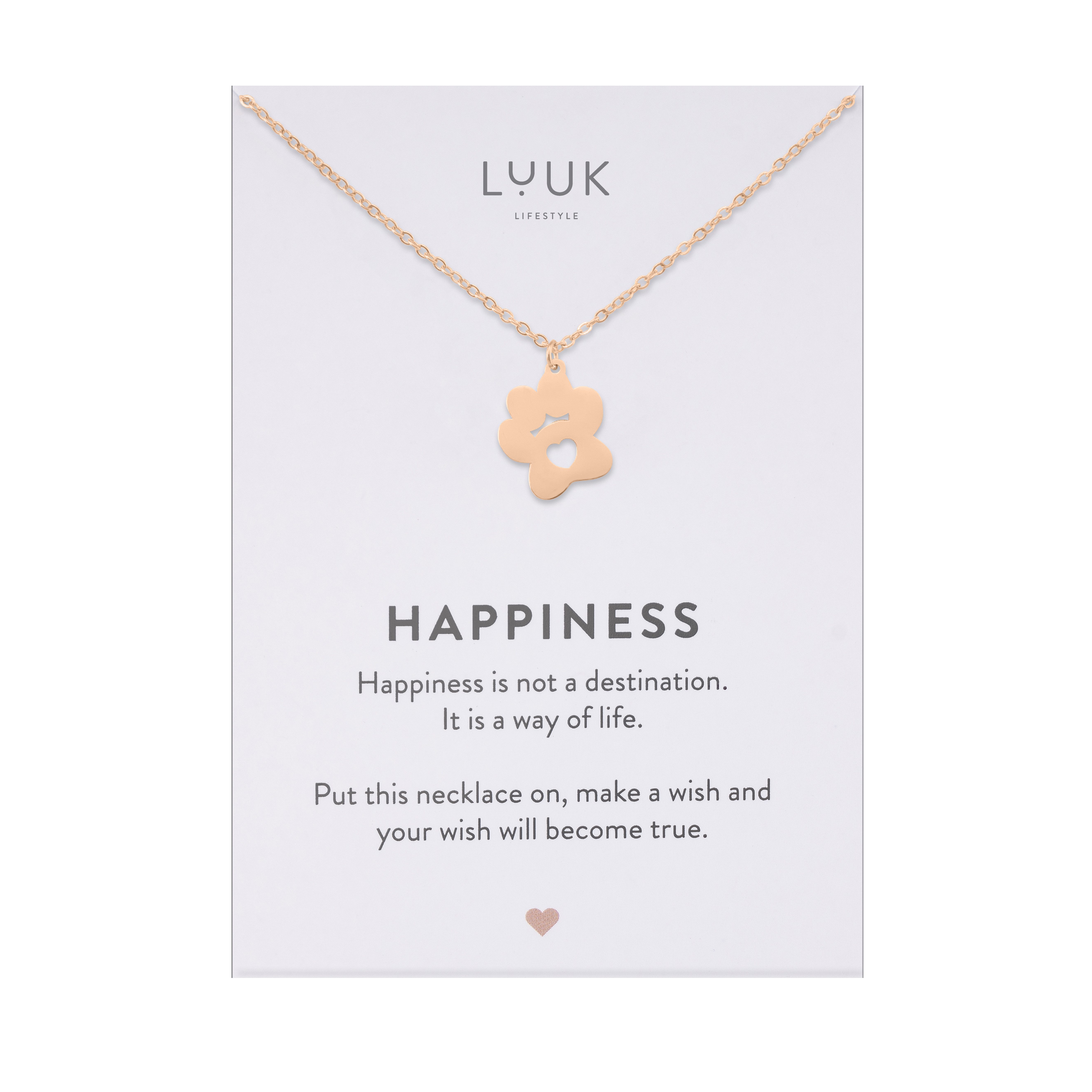 LUUK LIFESTYLE Kette mit Anhänger Hundepfoten, mit HAPPINESS Spruchkarte, n günstig online kaufen