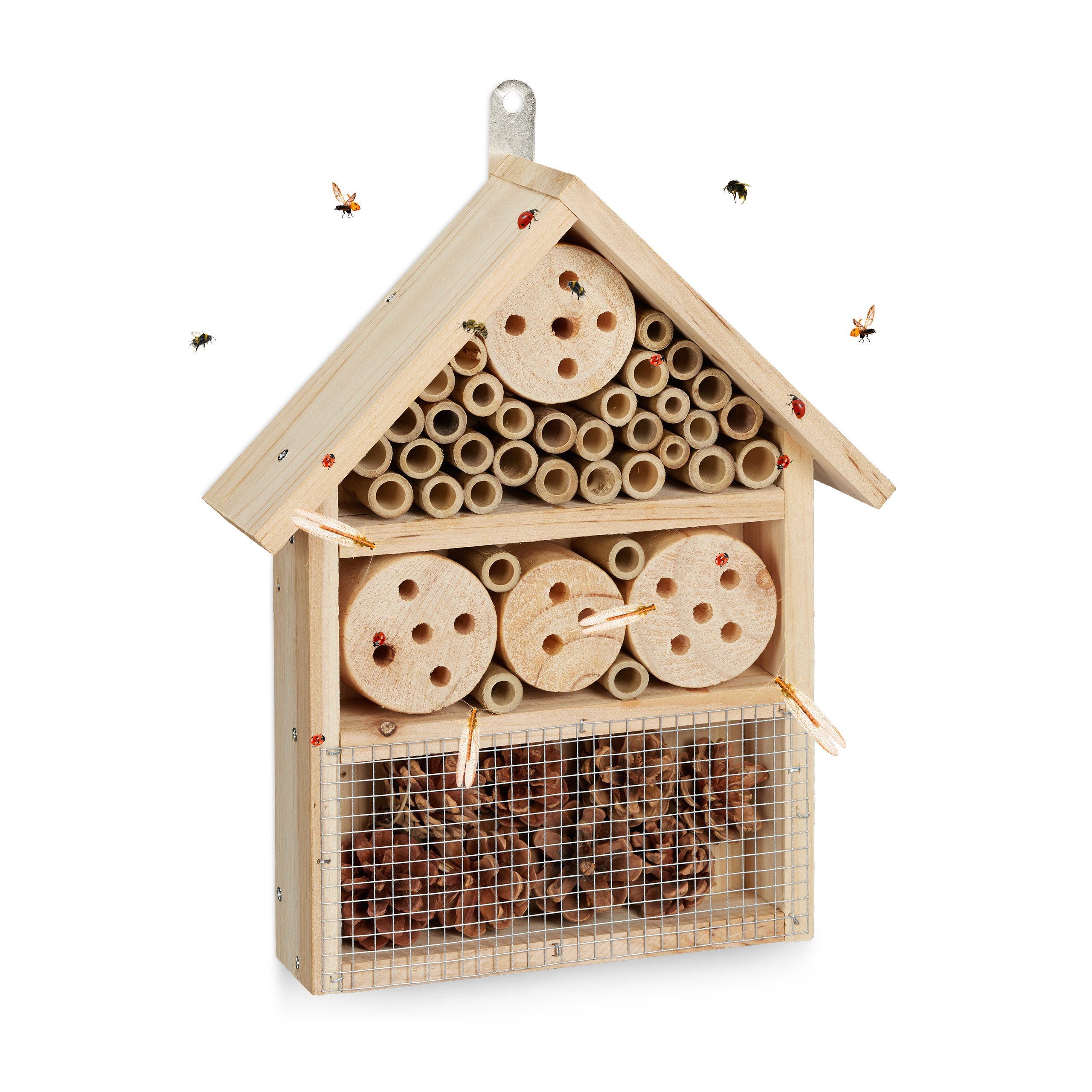 relaxdays Insektenhotel Naturfarbener Insektenhotel Bausatz