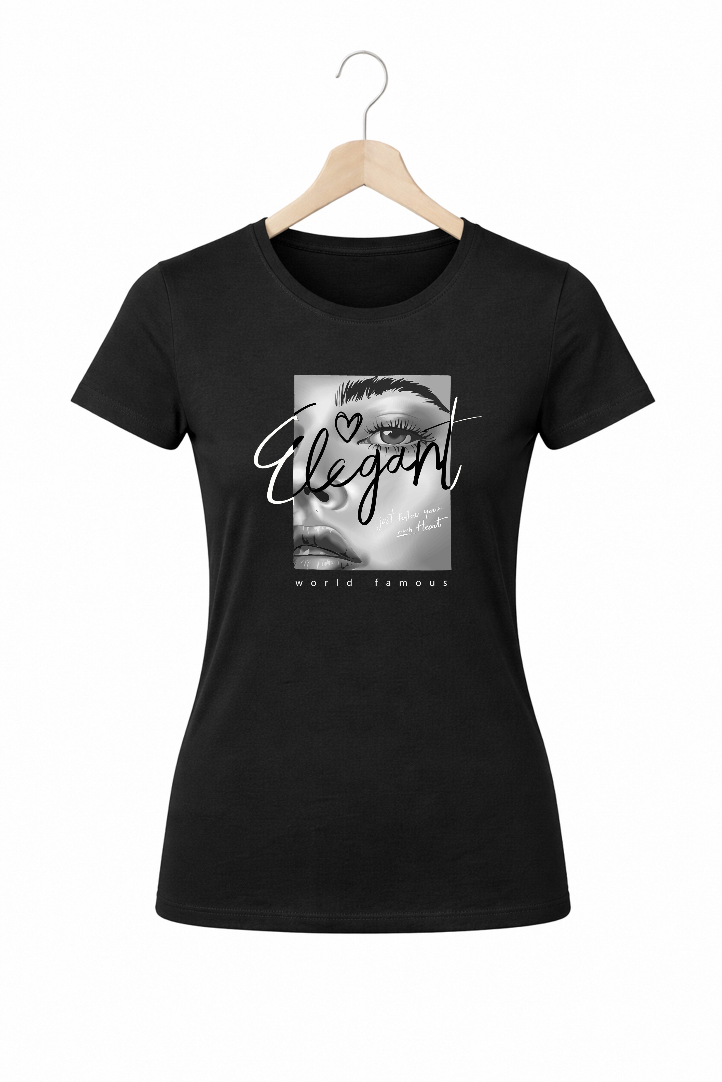 Banco T-Shirt Damen Oberteil Elegant Print Baumwolle Rundhals Casual Fit Damen Baumwollshirt Elegant Print Rundhals Casual weich Fit style go