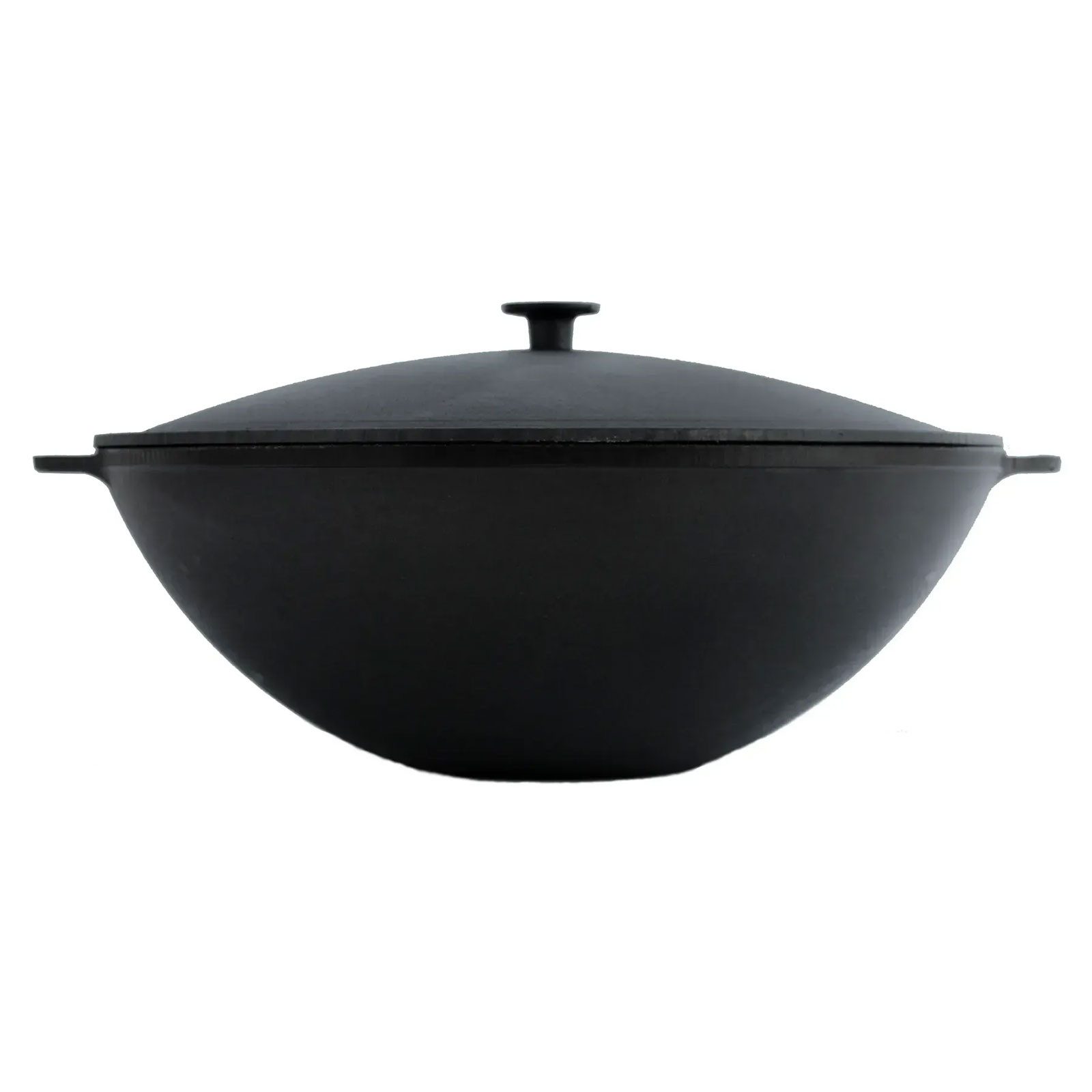4BIG.fun Wok Ø36 cm Wok Gusseisen Kazan 8L mit Gusseisendeckel, Gusseisen (Asia Wok - Kazan aus Gusseisen)