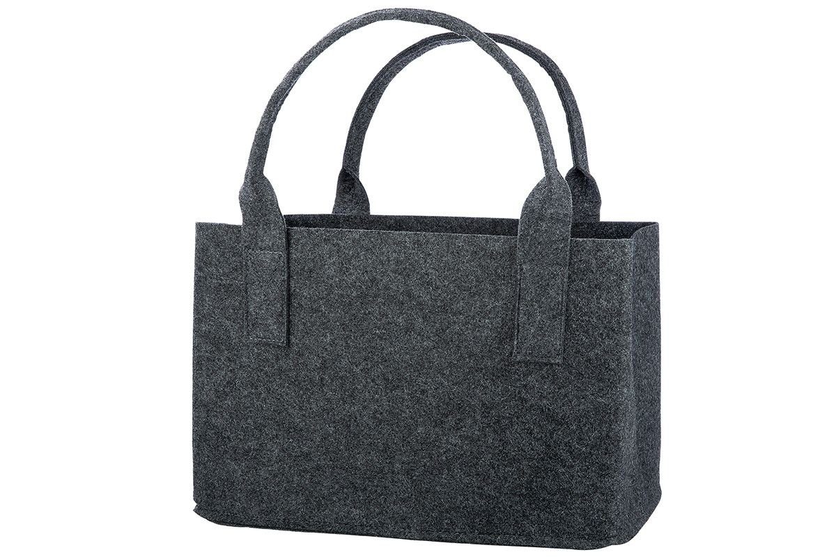 GILDE Shopper Filztasche Glueck Auf 2er Set grau 40 cm Ruhrpott Design