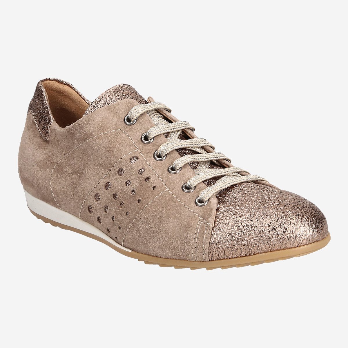 Perlato Perlato 11012, Sneaker in Beige/ Metallic für Damen Sneaker