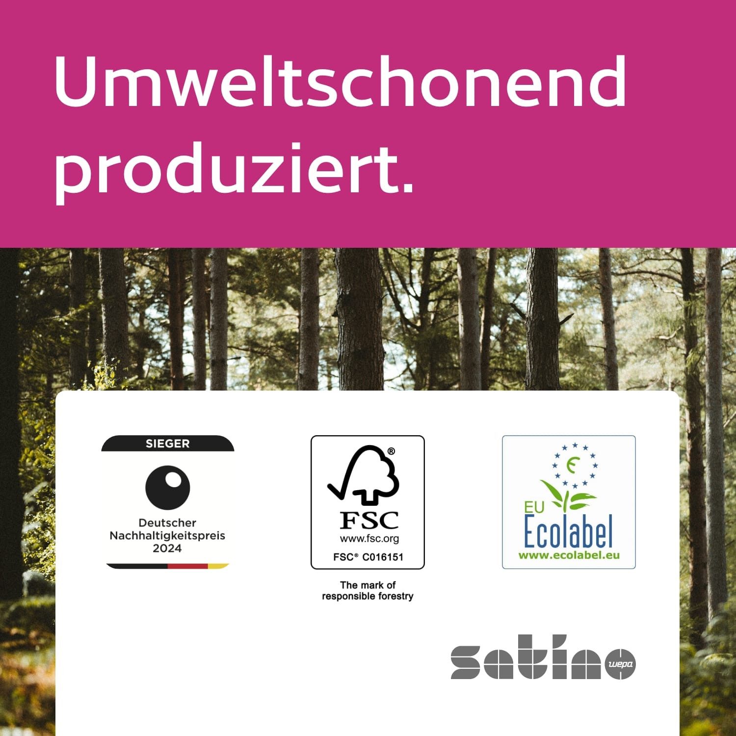 Satino Toilettenpapier 3-lagig - 128 Rollen (128-St. 128 Rollen á 150 Blatt)