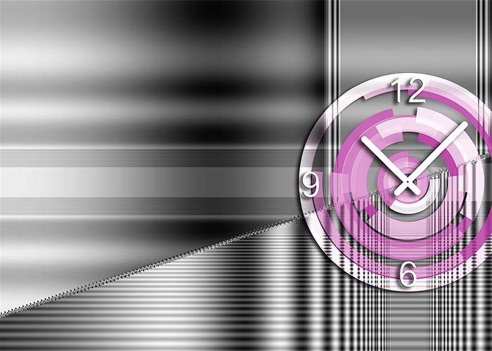 dixtime Wanduhr 5022 Dixtime Designer Wanduhr, Moderne Wohnraumuhr 35cm x 100cm (Einzigartige Digitaldruck-Optik aus 4mm Alu-Dibond)
