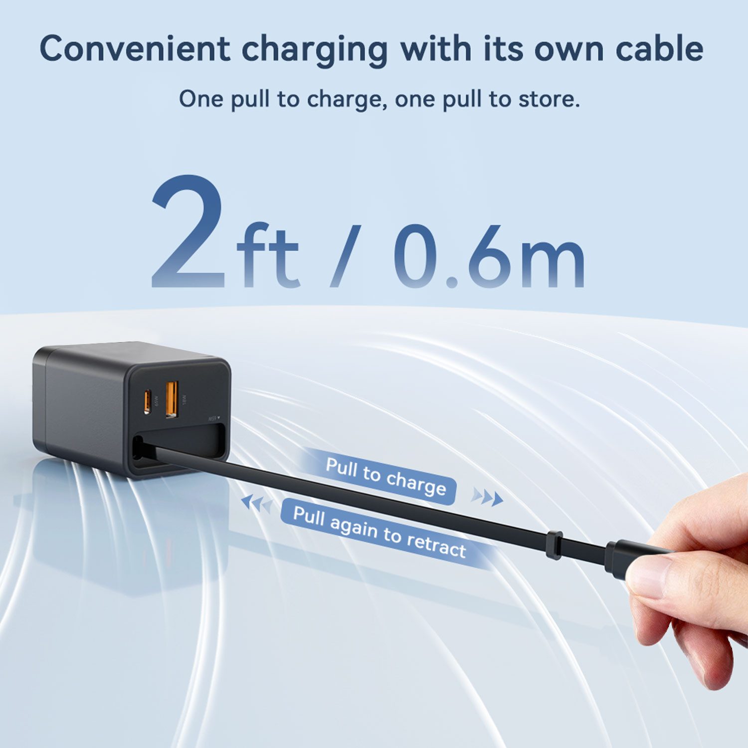 keepdrum keepdrum USB-Schnell-Ladegerät GaN65 3 Anschlüsse 65 Watt Ladestation (Fast-Charger, Leistungsstarkes USB-Ladegerät für 3 Geräte)