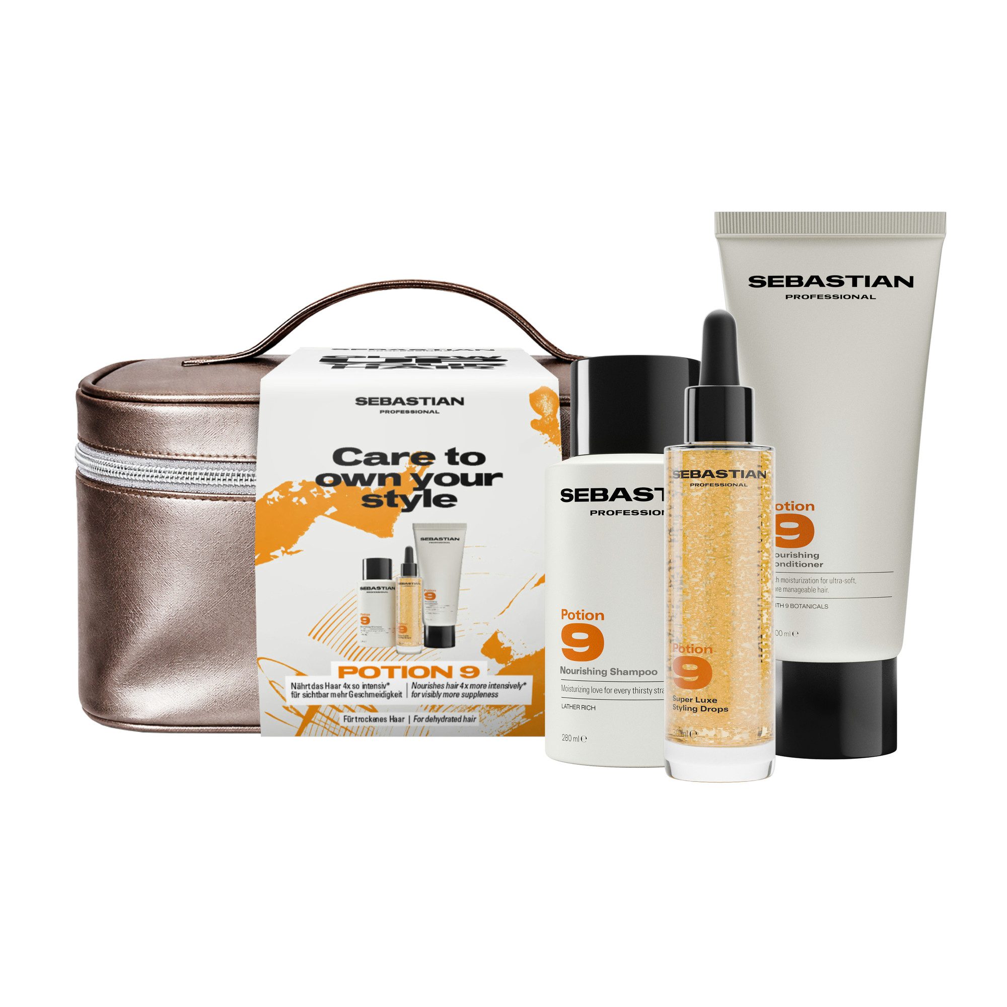 Sebastian Professional Haarpflege-Set SEBASTIAN Professional Potion 9 Geschenkset, Set, Shampoo, Conditioner und Styling Drops