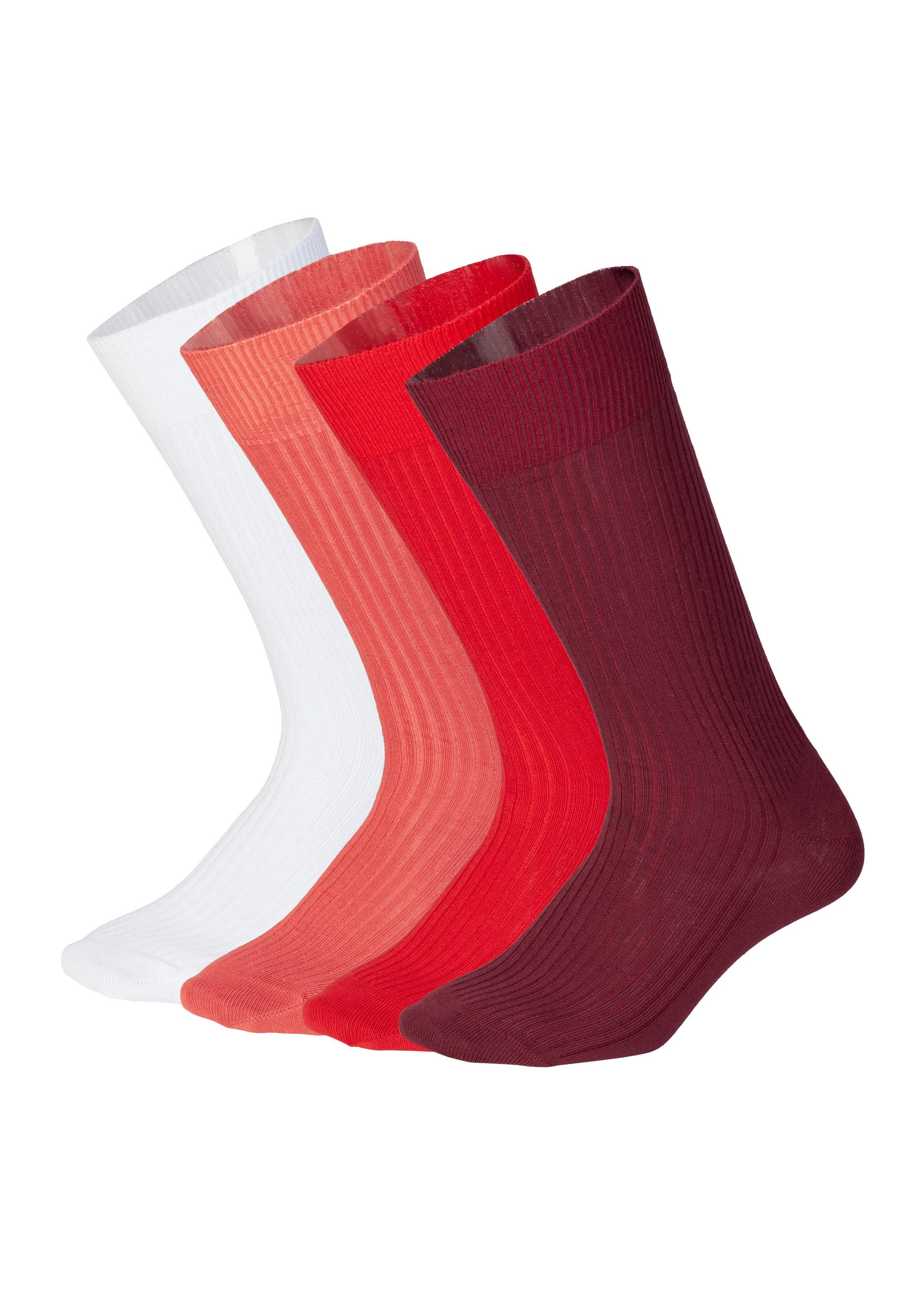 DillySocks Basicsocken Ribbed Just Red Aus Baumwolle & recyceltem Polyamid