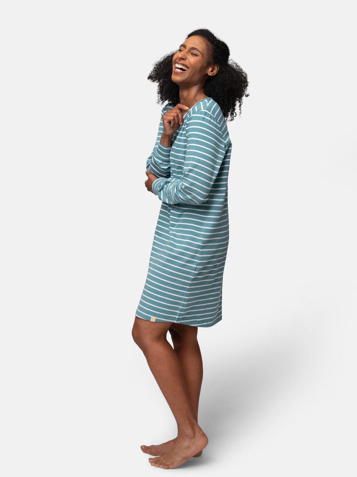 greenjama Sleepshirt geringelt, Biobaumwolle