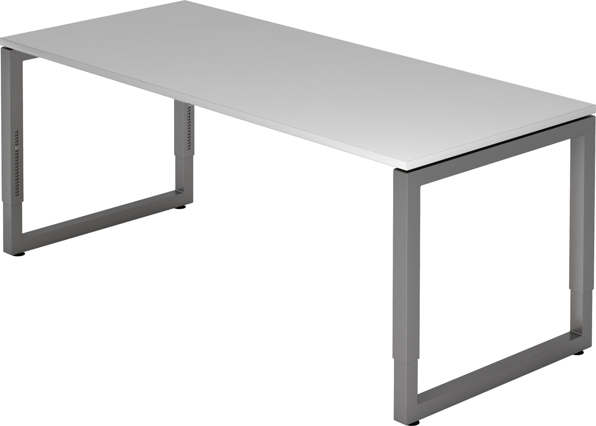 bümö Schreibtisch Schreibtisch Serie-R, Rechteck: 180 x 80 cm - Dekor: Grau - Gestell: Graphit | Schreibtische