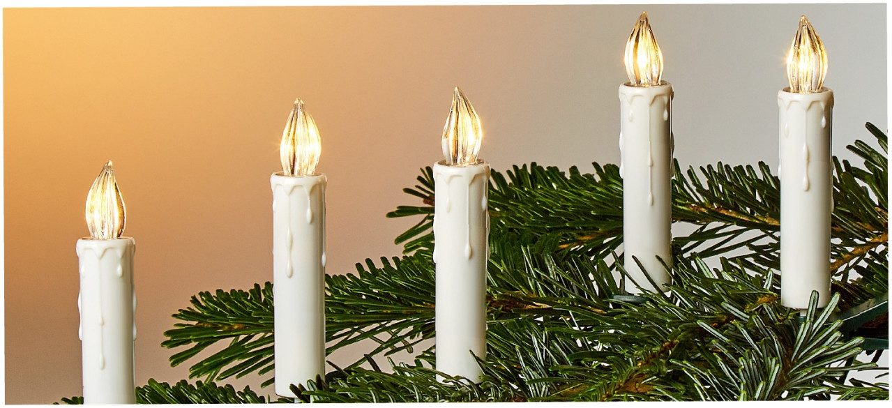 Trend Line LED-Christbaumkerzen TrendLine Kerze Kunststoff 1,7 x 10 cm weiß