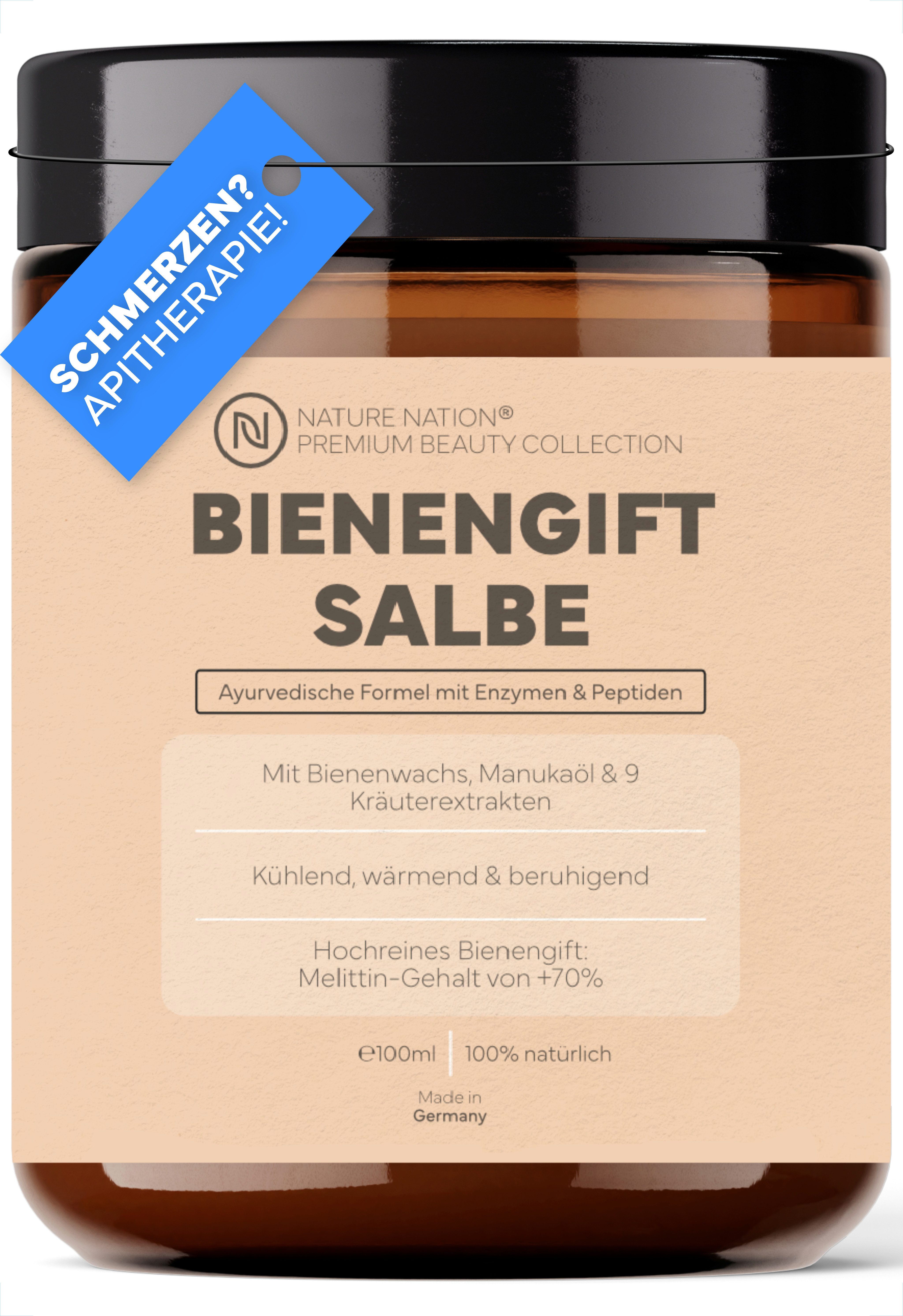 NATURE NATION Körperpflegemittel Bienengiftsalbe hochdosiert mit 9 Kräuterextrakten