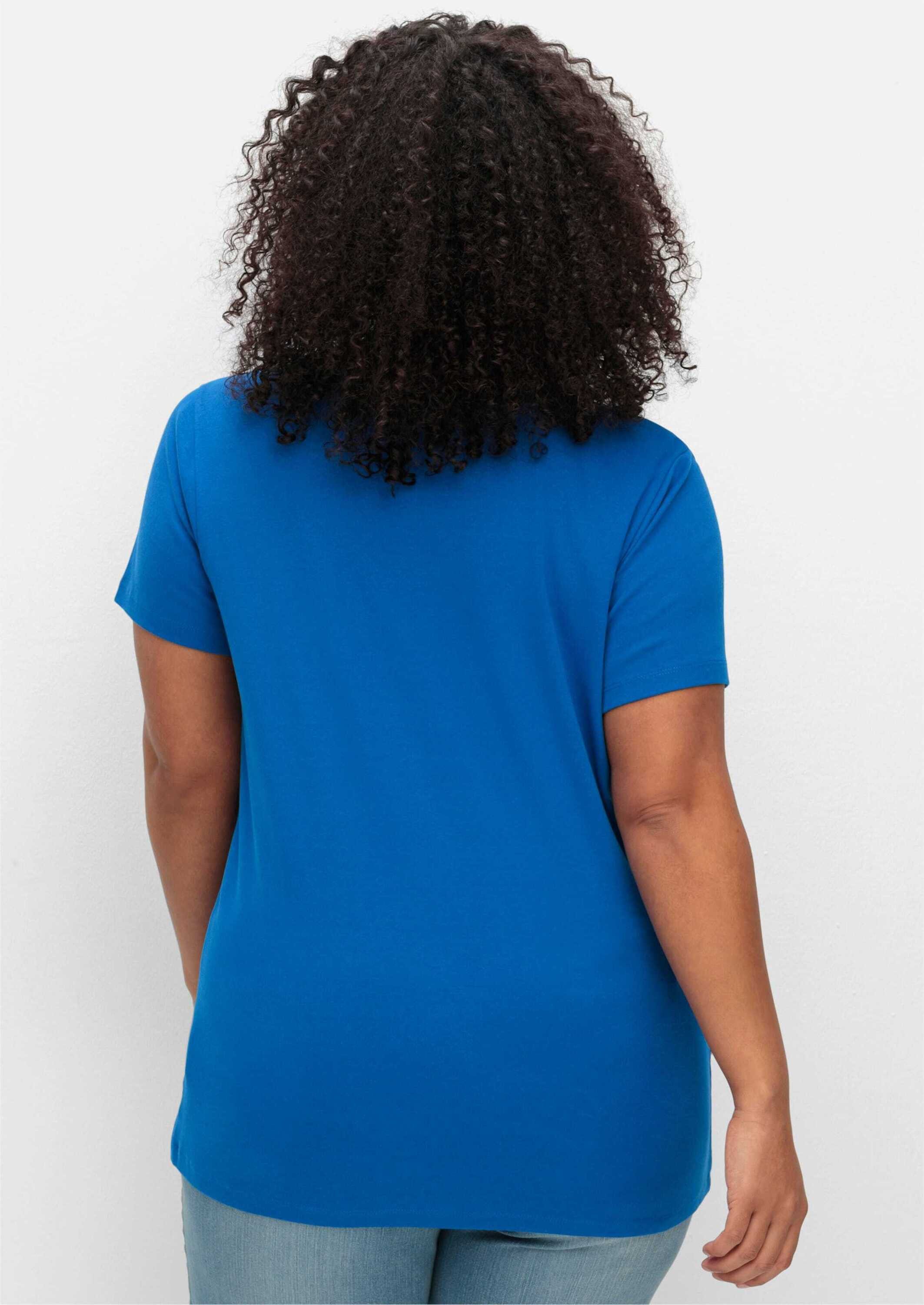 Sheego T-Shirt T-Shirt Kurzarm mit V-Ausschnitt günstig online kaufen