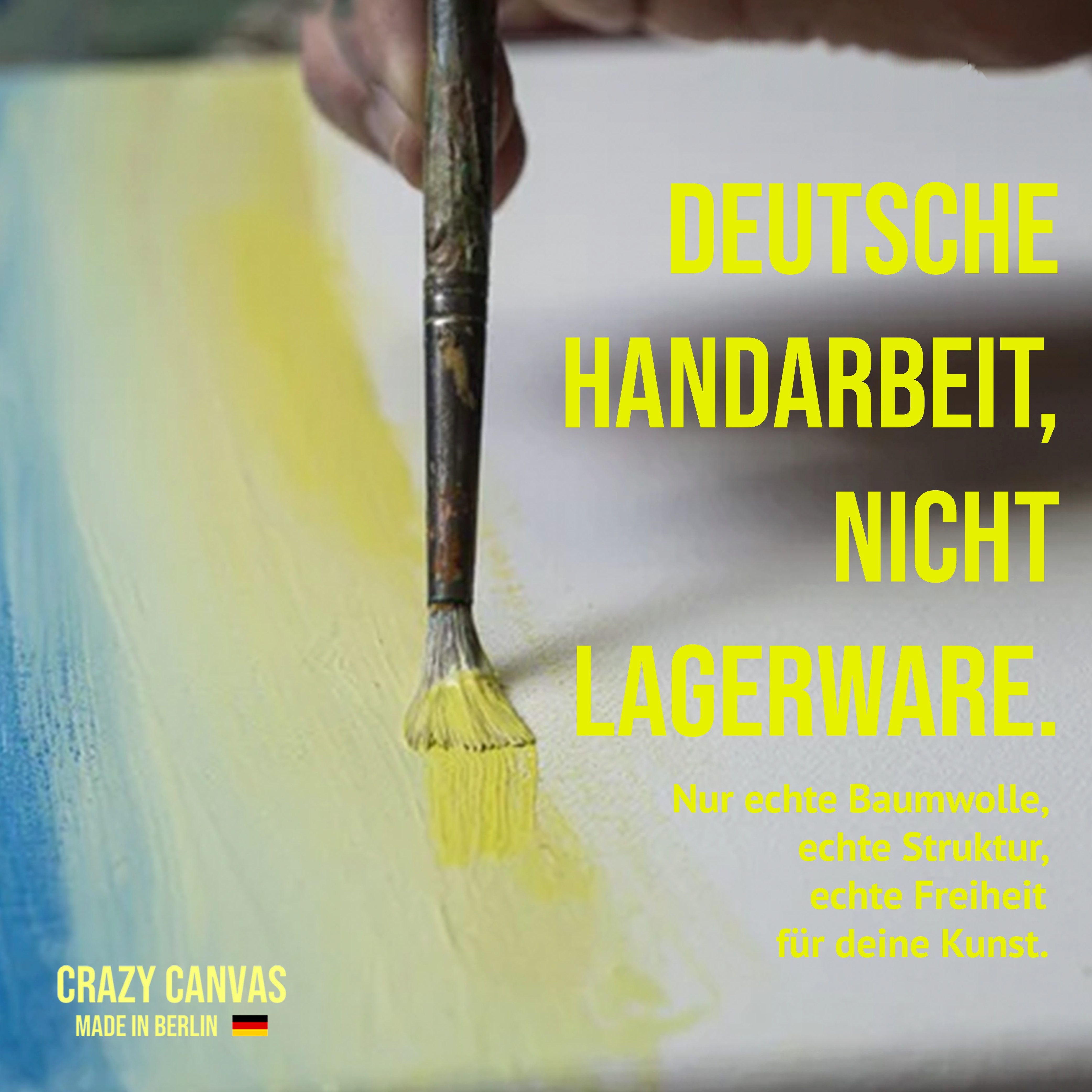 Crazy Canvas Leinwand Cotton Classic 30x30 cm, 2er Pack, mittlere Struktur, versandfrei, dreifach grundiert, 330 g/m², mittlere Struktur, Made in Berlin – Bild 5 von 5