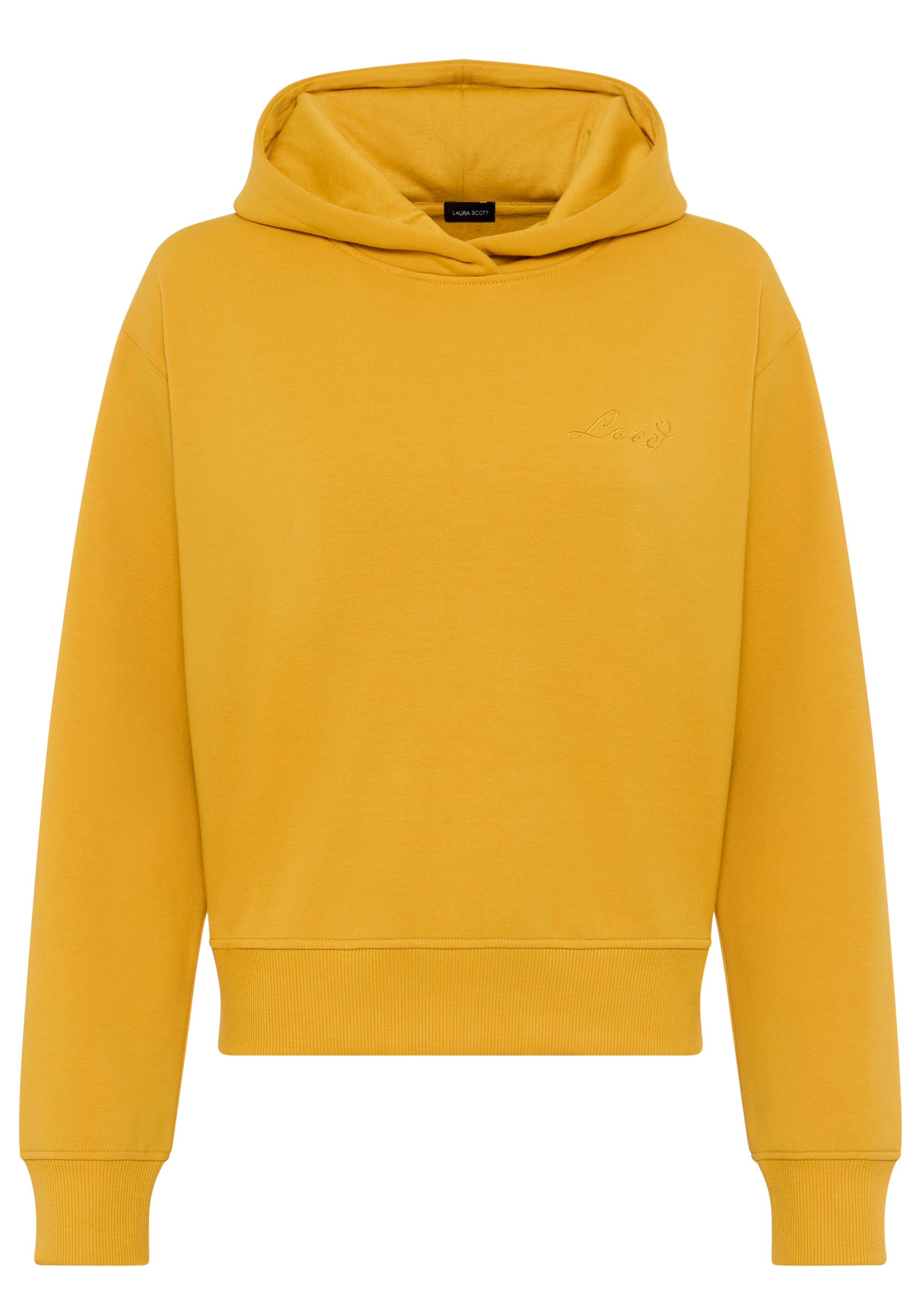Laura Scott Kapuzensweatshirt mit Kapuze, figurumspielende Passform, mit Stickerei als Applikation