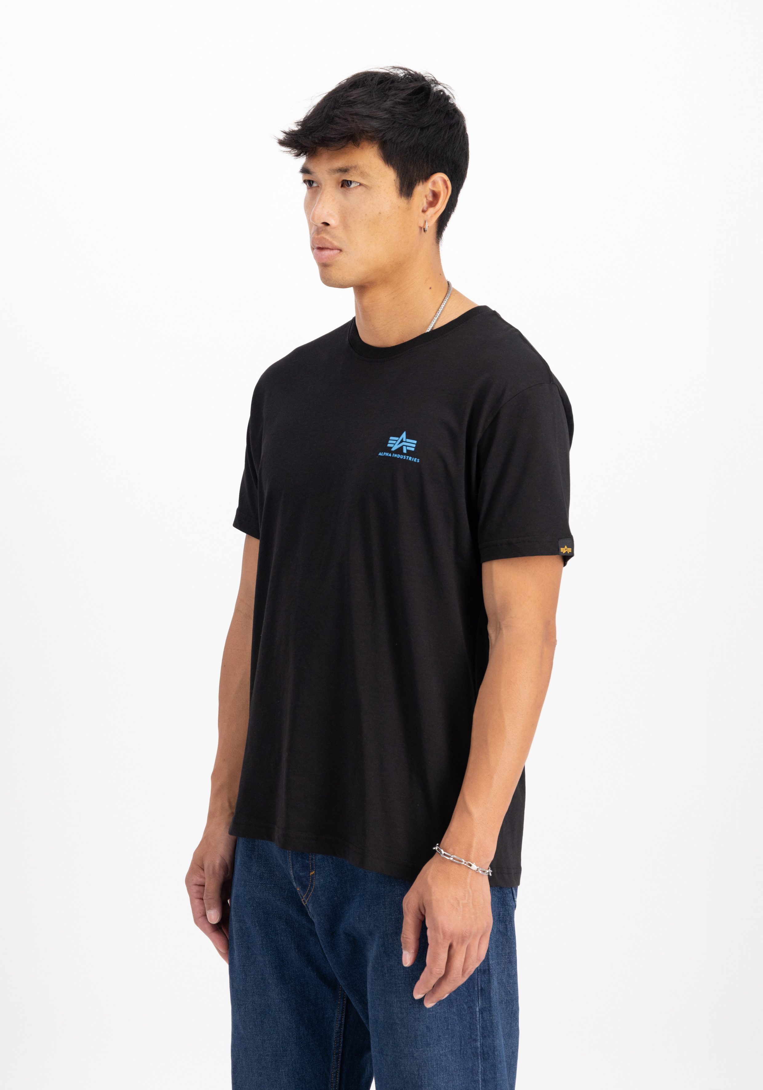 Alpha Industries Rundhalsshirt BASIC T SMALL LOGO Baumwolle, regular fit