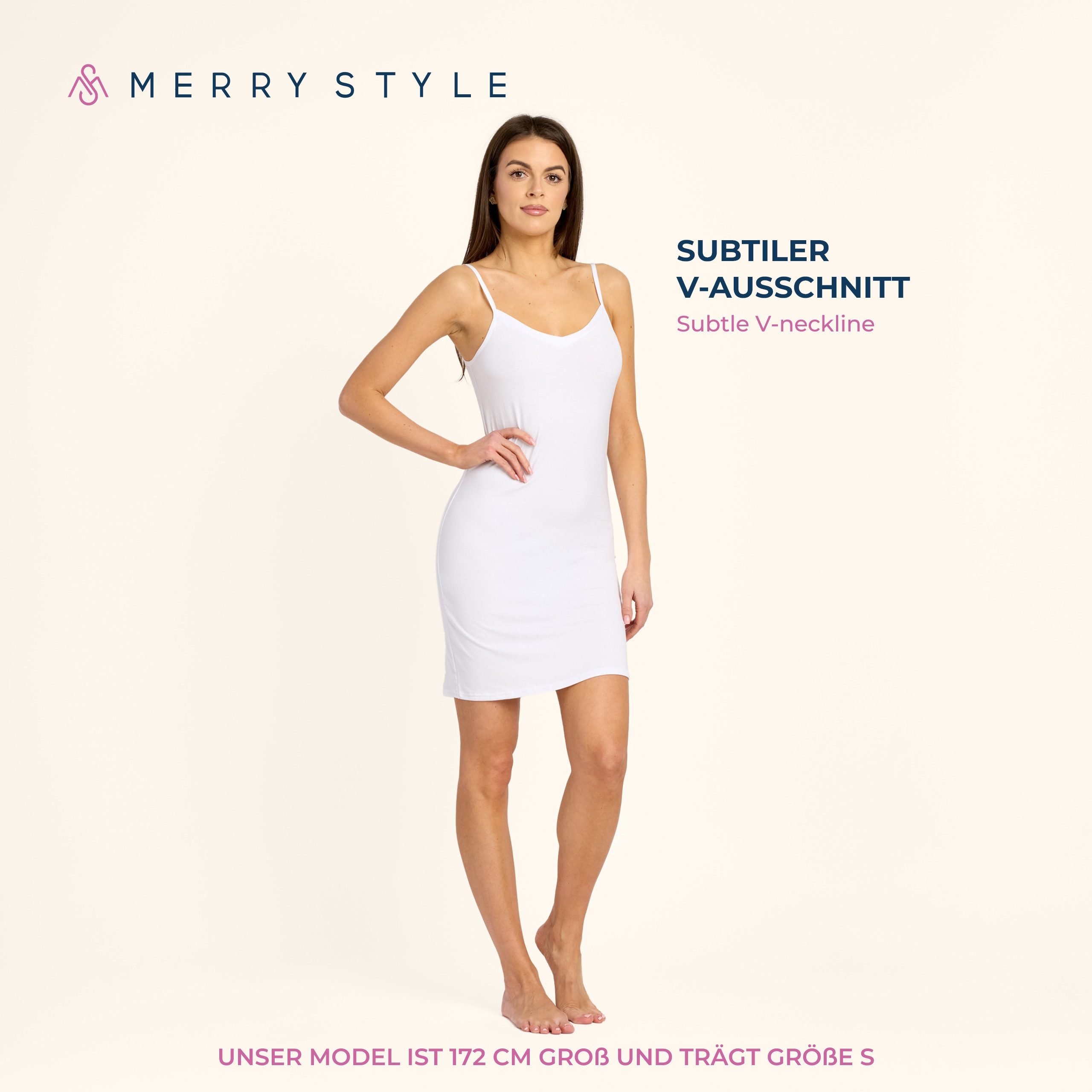 Merry Style Unterkleid Damen kurz Viskose MS10-315 (1-tlg) verstellbare Trä günstig online kaufen